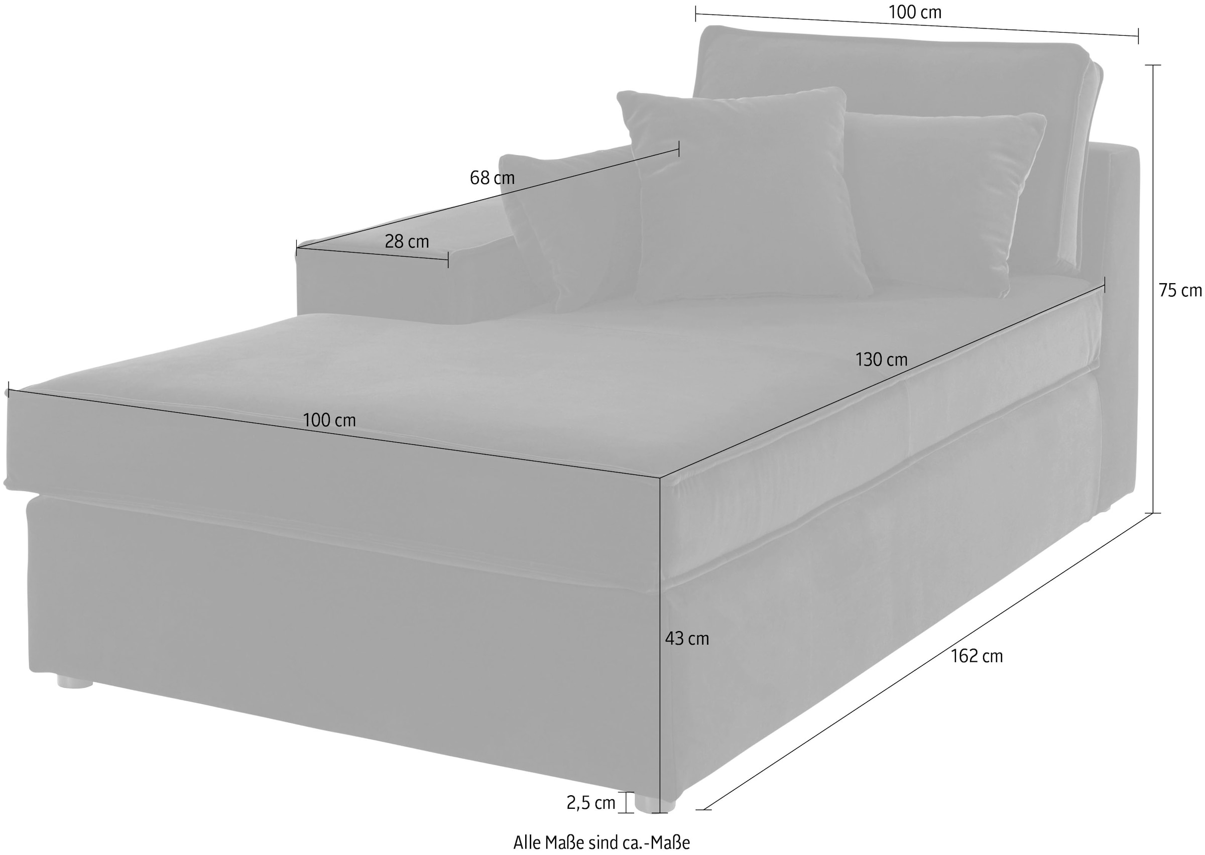 RAUM.ID Ottomane »Florid«, einzeln stellbar oder als Teil eines Modulsofas, auch in Cord