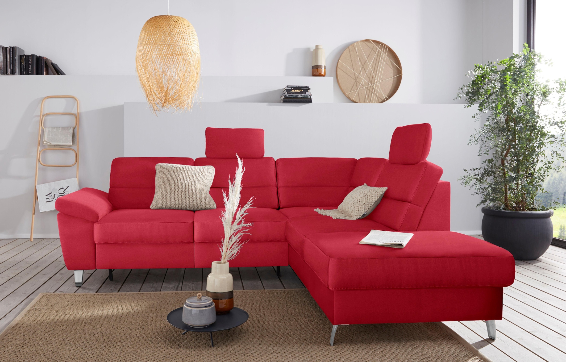 sit&more Ecksofa »Sorano L-Form«, wahlweise mit Bettfunktion und Bettkasten