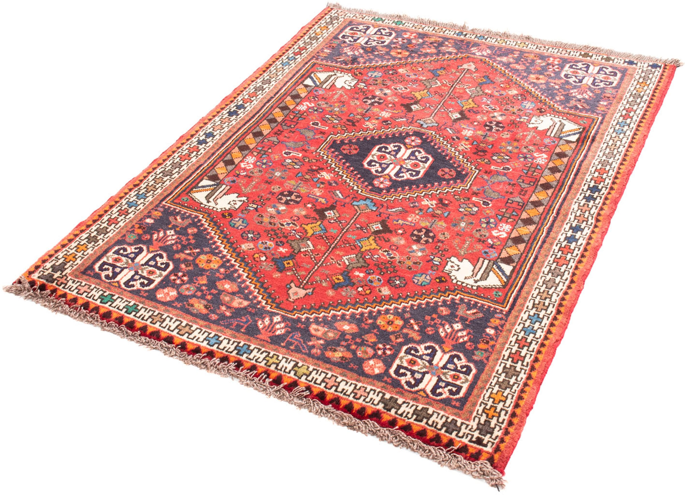 morgenland Orientteppich "Perser - Nomadic - 143 x 106 cm - rot", rechteckig, 10 mm Höhe, Wohnzimmer, Handgeknüpft, Einz