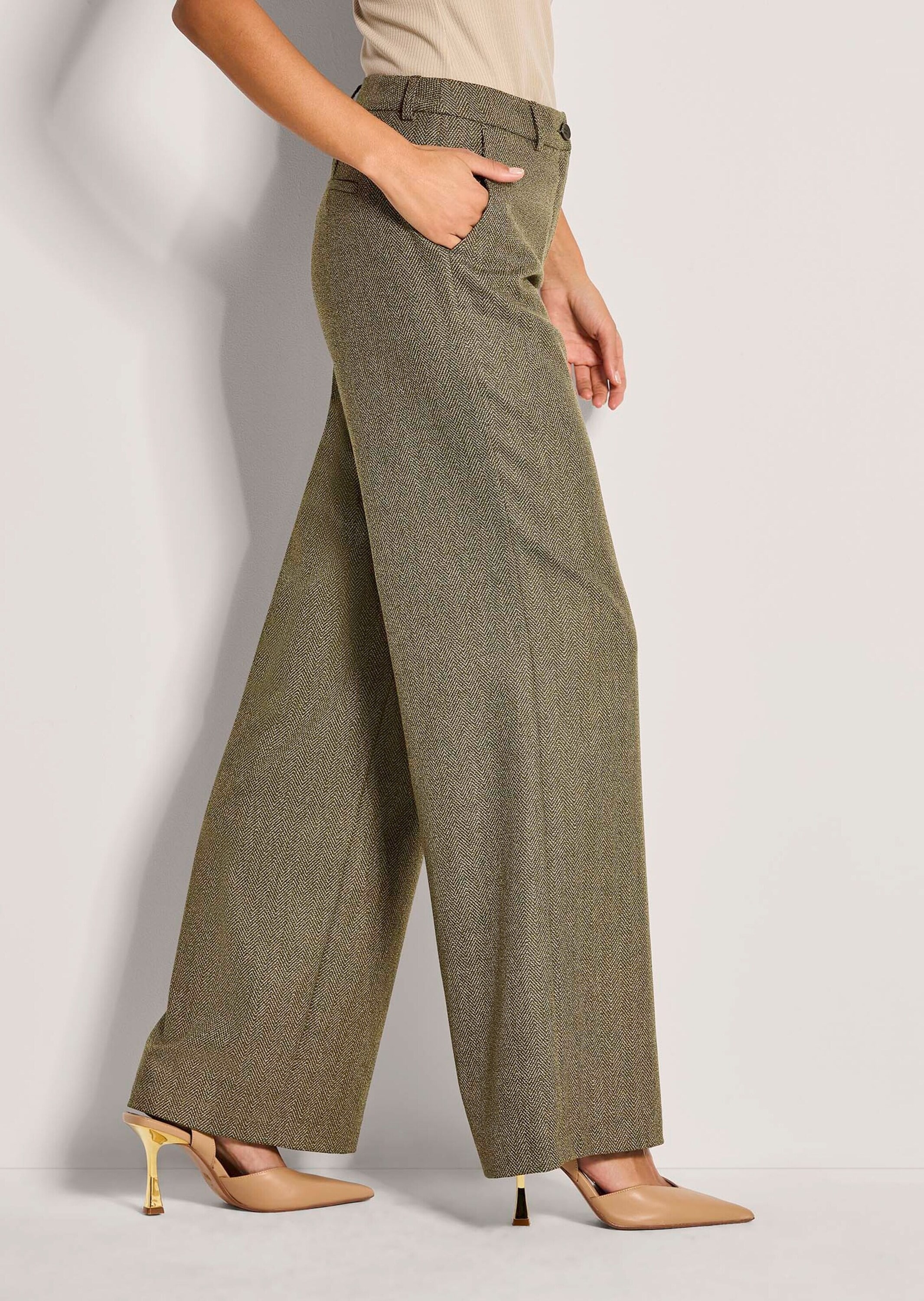 MADELEINE Stoffhose »Hose Palazzohose im Fischgratdesign«  Hose im Fischgratdessin mit weitem Bein