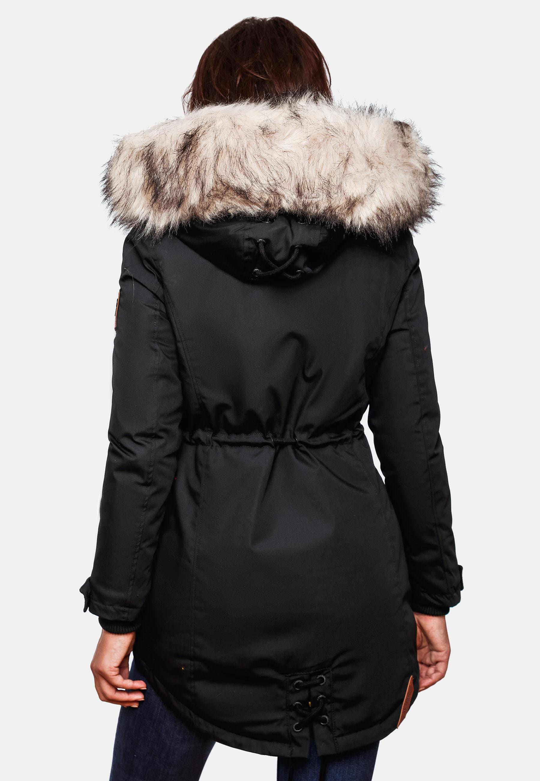 Navahoo Wintermantel »Lady Like«, edler Parka m. abnehmbarem Kunstfell