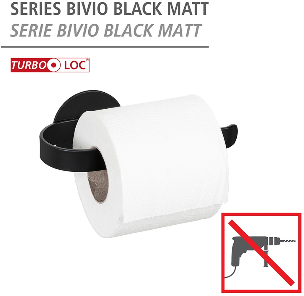 WENKO Toilettenpapierhalter »Turbo-Loc® Modell Bivio«, aus Aluminium, Befestigen ohne Bohren