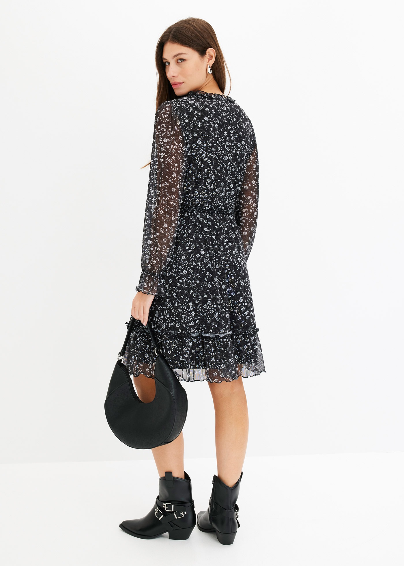 bonprix Minikleid 1 tlg. eleganter Stil, aus Mesh-Material mit floralem Dru günstig online kaufen