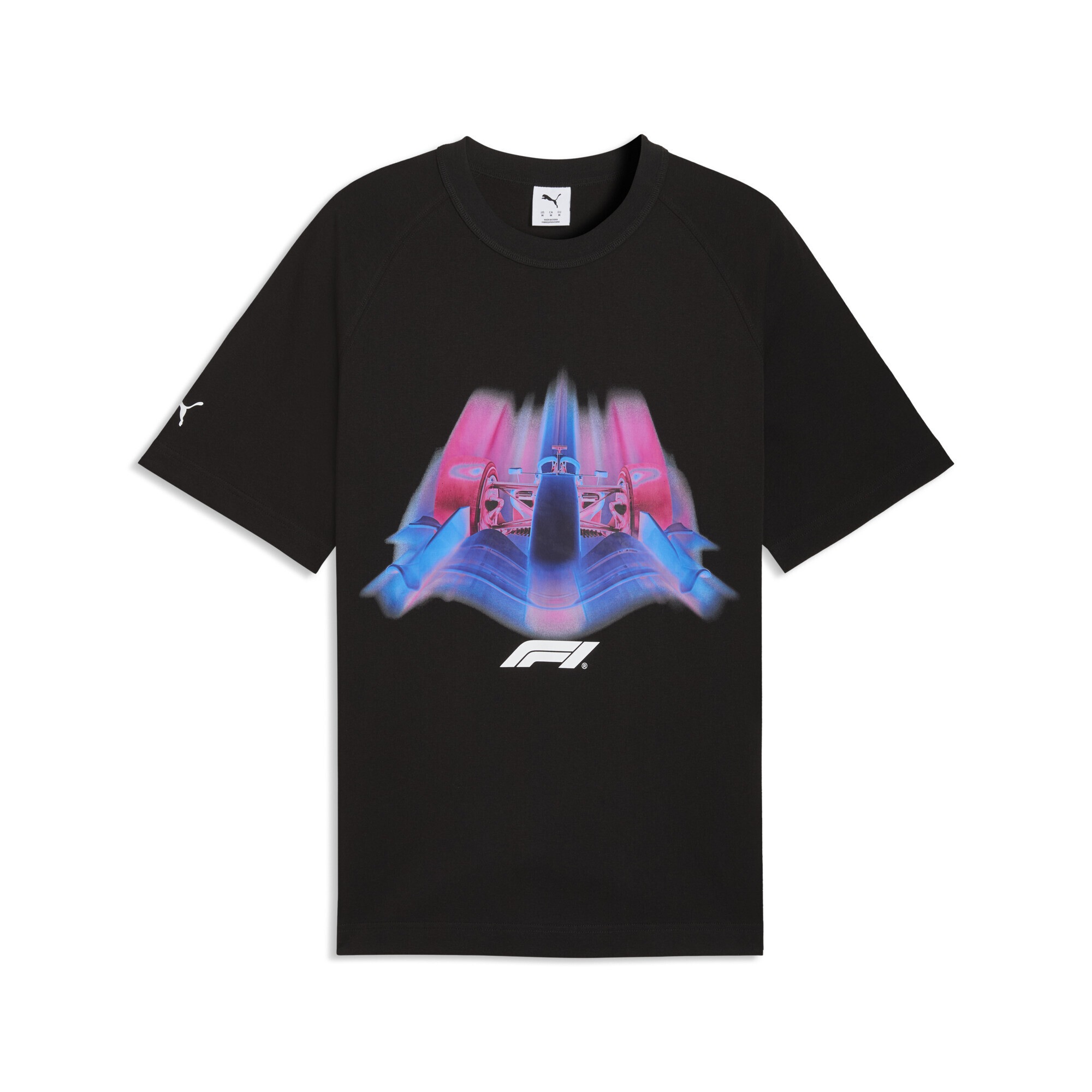 T-Shirt PUMA "F1 Relaxed T-Shirt Herren", Damen, Gr. M, schwarz, Obermaterial: 100% Baumwolle; Rippe: 29% Polyester, 71% Baumwolle, clean, relaxed fit, Rundhals, Shirts T-Shirt