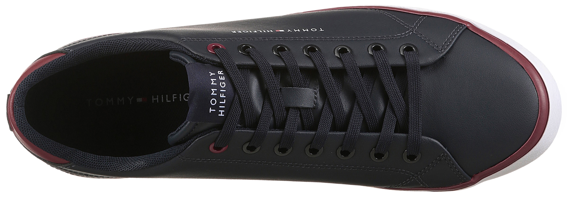 Tommy Hilfiger Sneaker »TH HI VULC CORE LOW LEATHER«, Freizeitschuh, Halbschuh, Schnürer mit gepolstertem Schaftrand