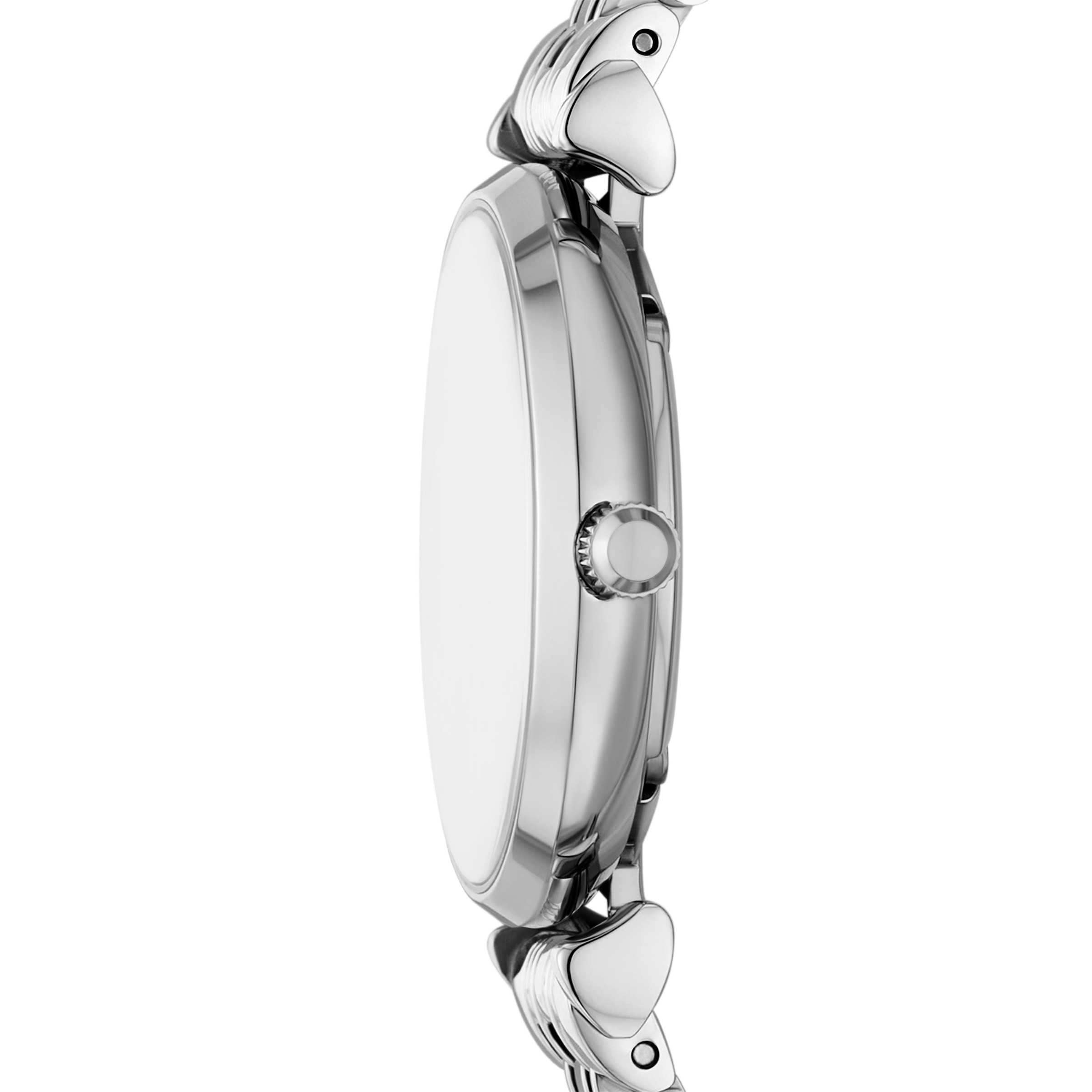 Emporio Armani Quarzuhr, Armbanduhr, Damenuhr, Edelstahlarmband, analog, Glassteine