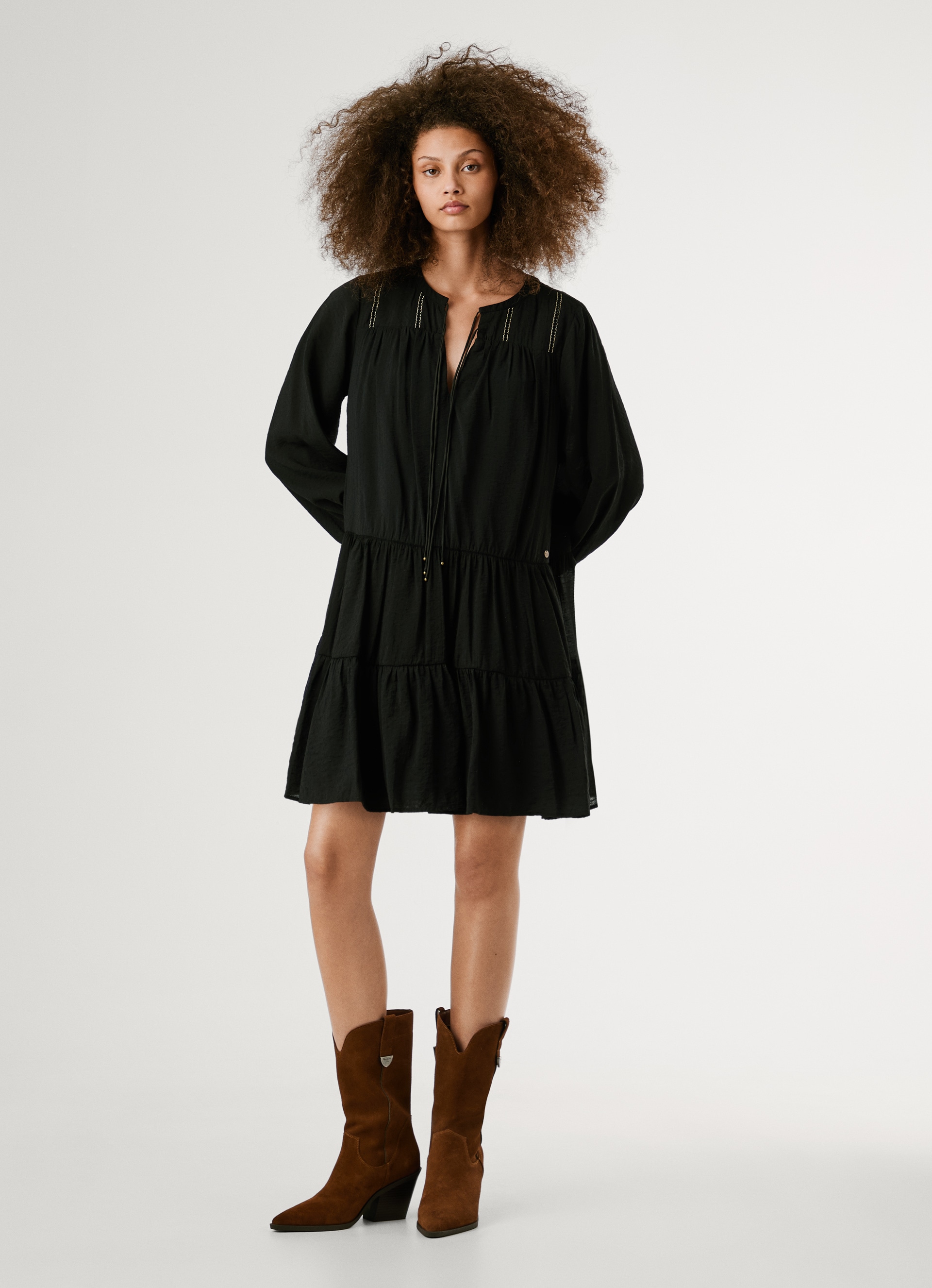 Pepe Jeans Tunikakleid "PAULE DRESS" mit Stufenschnitt günstig online kaufen