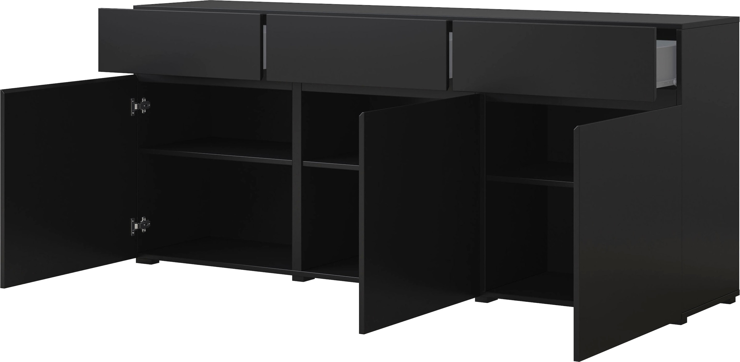 OTTO home Kommode »Cross,Breite 180 cm, moderne grifflose Kommode,3 Türen/3 Schubkästen« Schubladenschrank mit viel Stauraum, Einlegeböden verstellbar