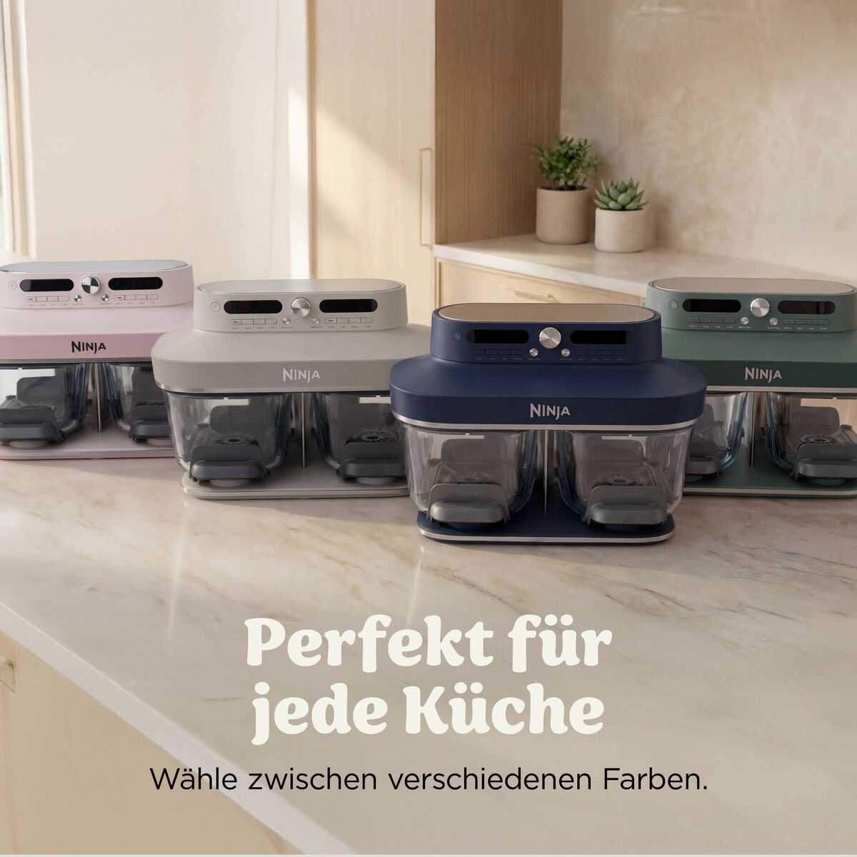 NINJA Heißluftfritteuse »DD102EUIV2 Ninja CRISPi DualZone Glas-Air-Fryer mit 8 Funktionen« 2860 W
