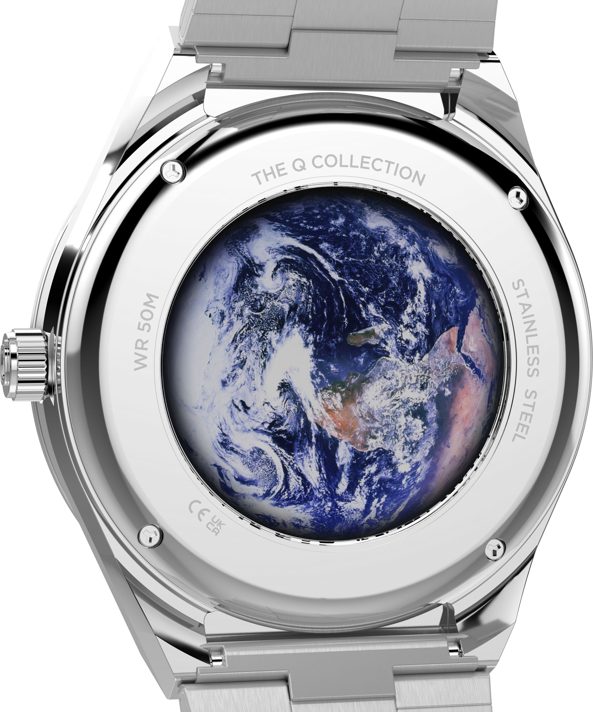 Timex Quarzuhr »Q Timex Vintage Inspired NASA« Armbanduhr, Herrenuhr, Edelstahlarmband, analog, Wochentag, Tag