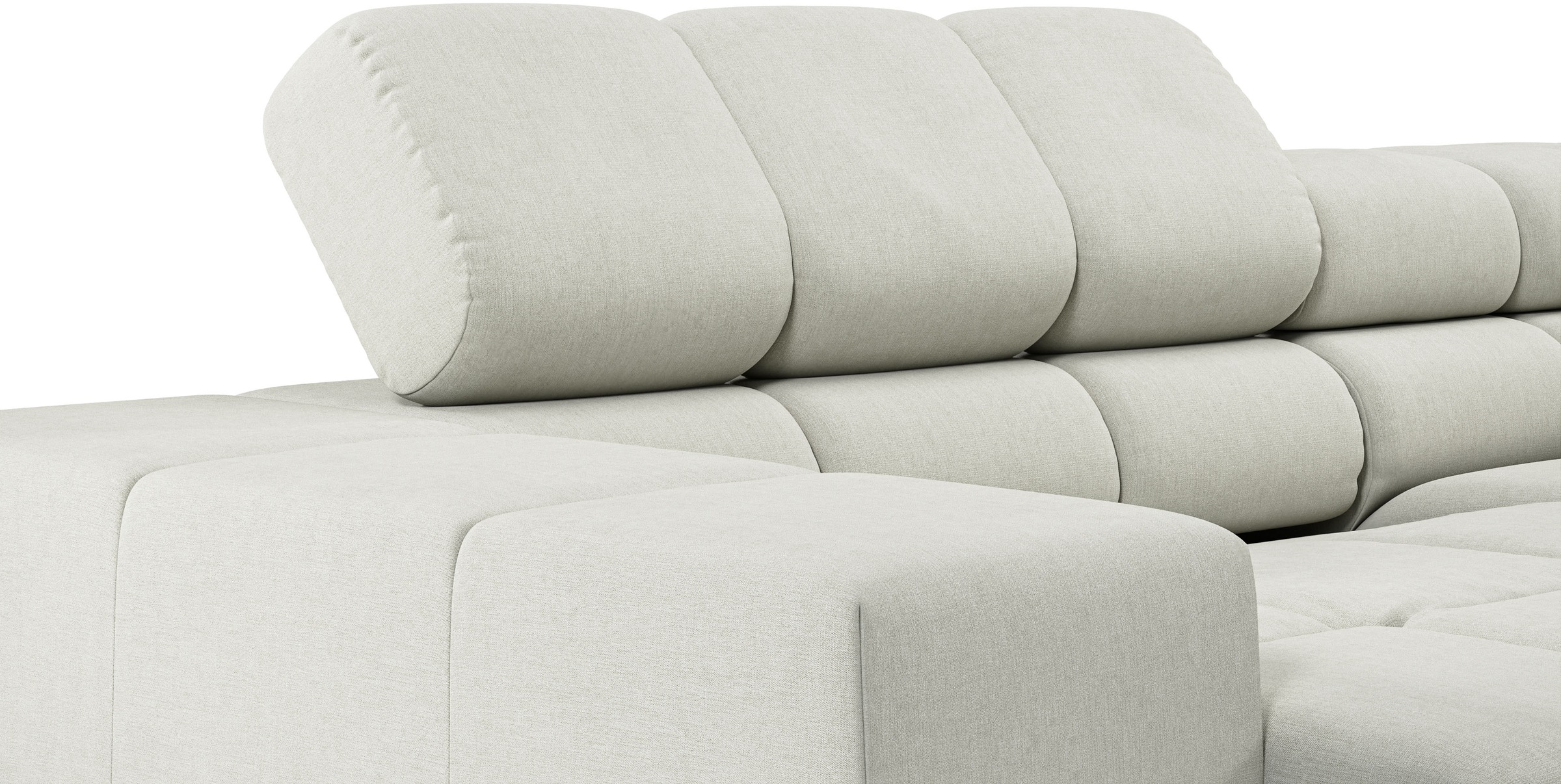 INOSIGN Ecksofa »Ancona, incl. Kopfteilverstellung + 3 Zierkissen, L-Form, bequem«, wahlweise motorische Sitztiefenverstellung, B/T(H: 249/215/70 cm