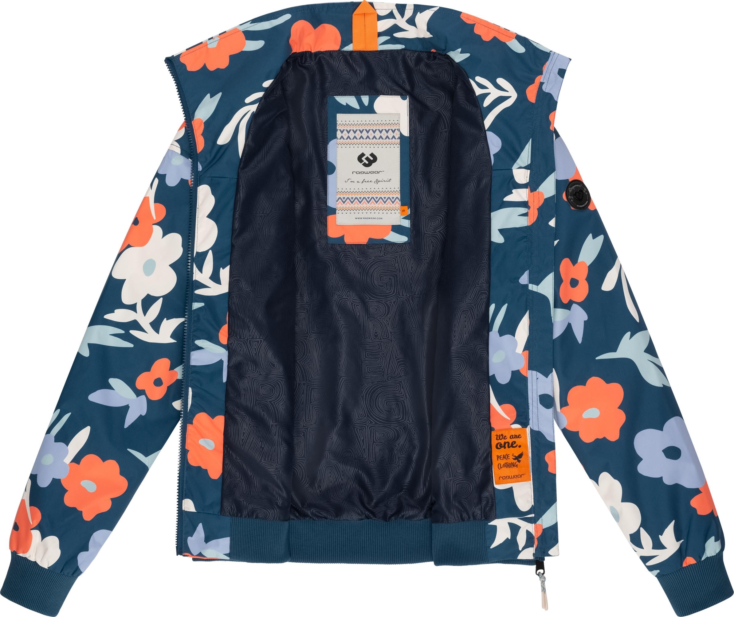 Ragwear Outdoorjacke »Goona Print«, ohne Kapuze, Oversize Übergangsjacke mit modischem Allover-Print