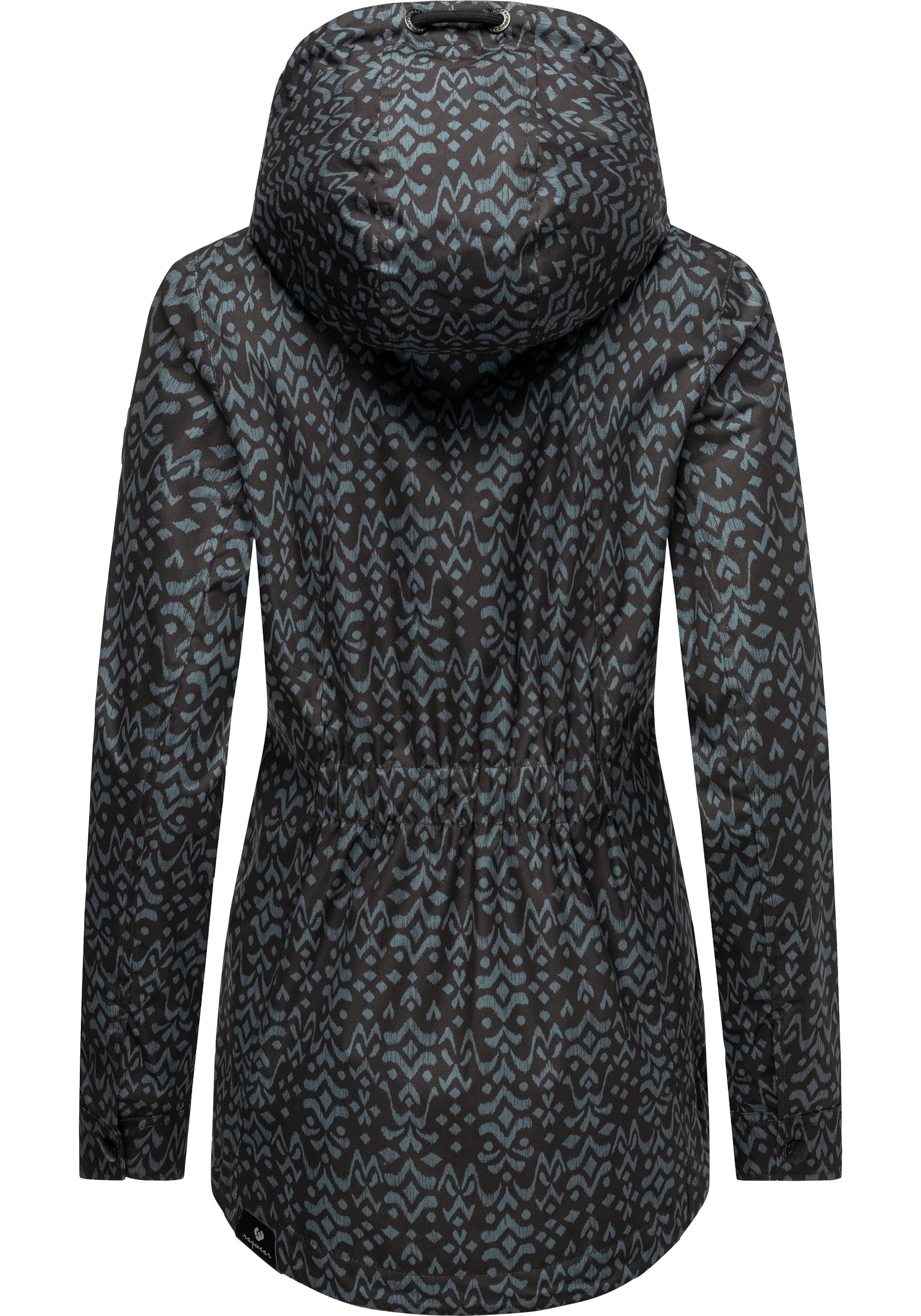 Thumbnail - Ragwear Outdoorjacke "Zuzka Ikat", mit Kapuze, Wasserdichte Übergangsjacke mit großer Kapuze