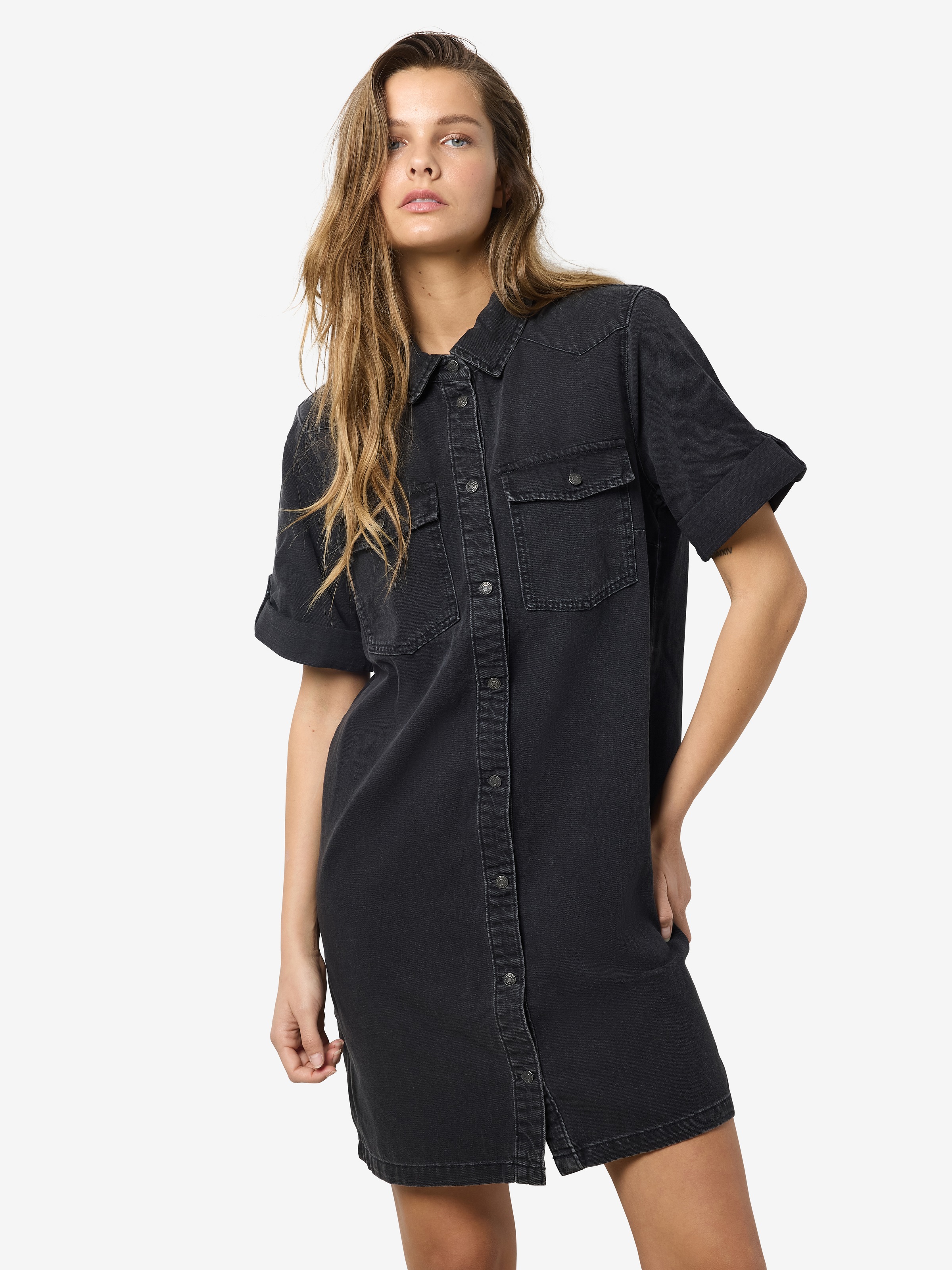 Noisy may Jeanskleid "NMNEW SIGNE S/S DENIM DRESS WG001BL NOOS" Brusttasche günstig online kaufen