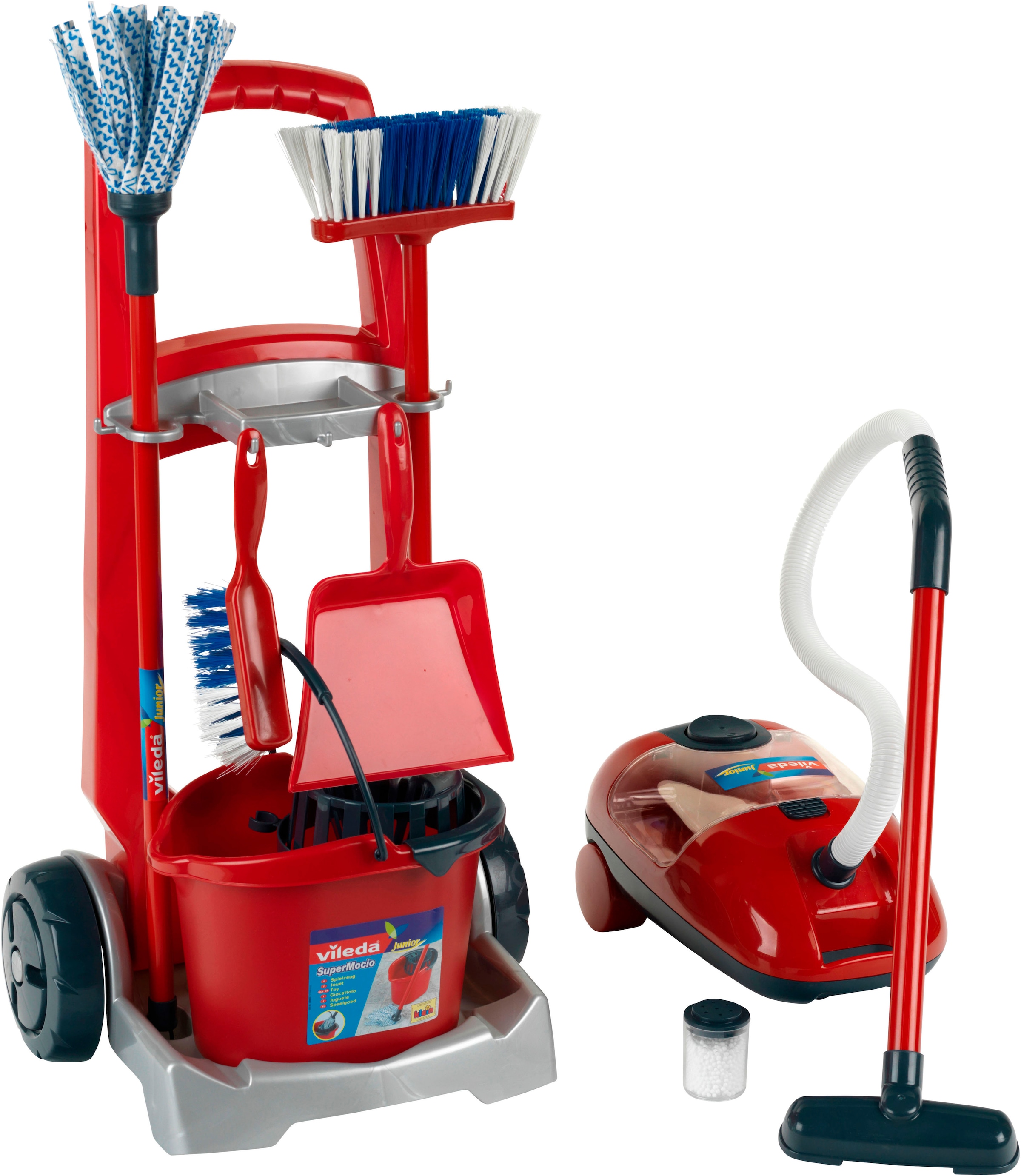 Klein Kinder-Putzwagen »Vileda Besenwagen mit Vileda Staubsauger«, mit Spielstaubsauger, Made in Germany