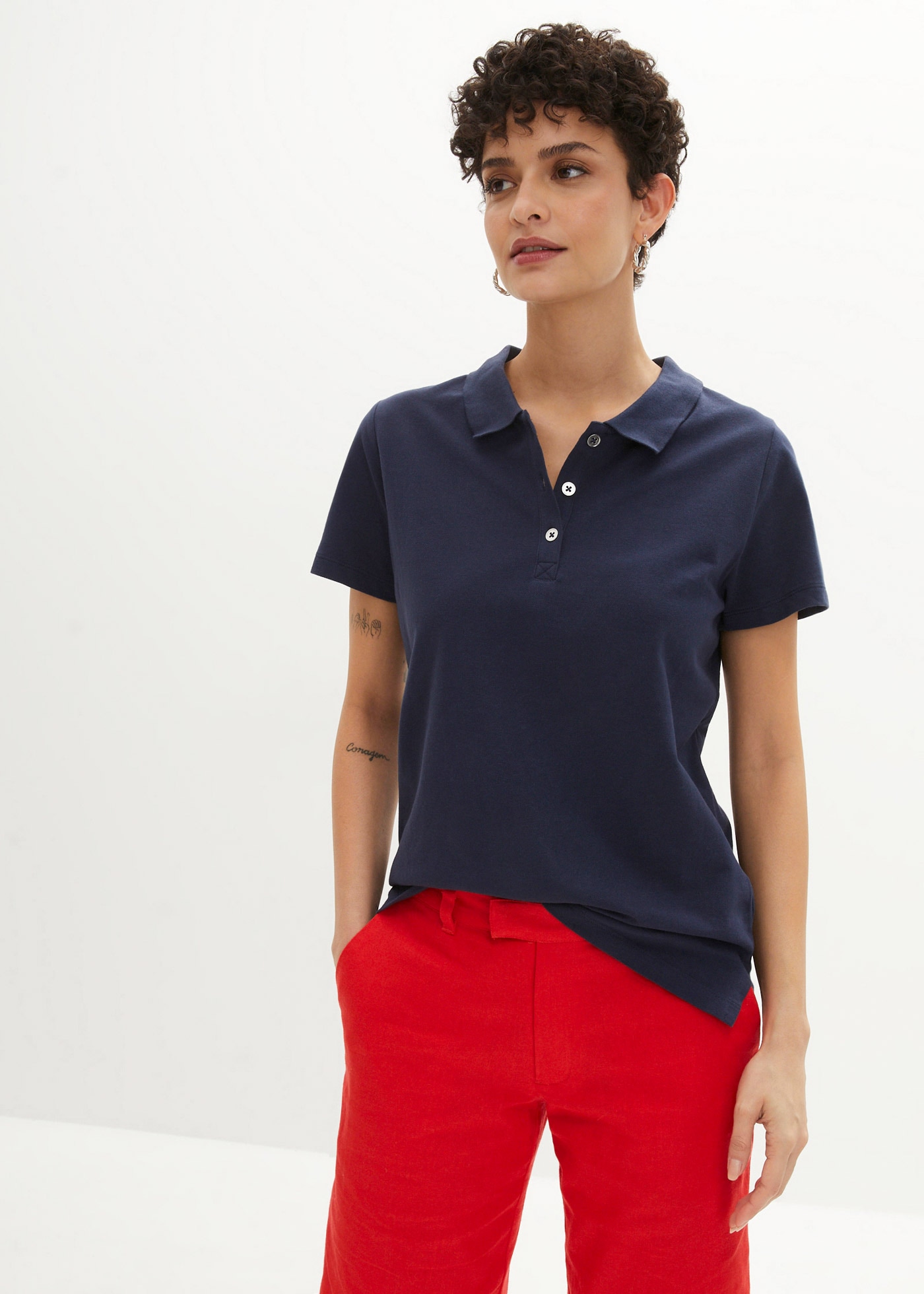 bonprix Poloshirt 1 figurumspielende Passform, Kurzarm-Design, Polokragen günstig online kaufen