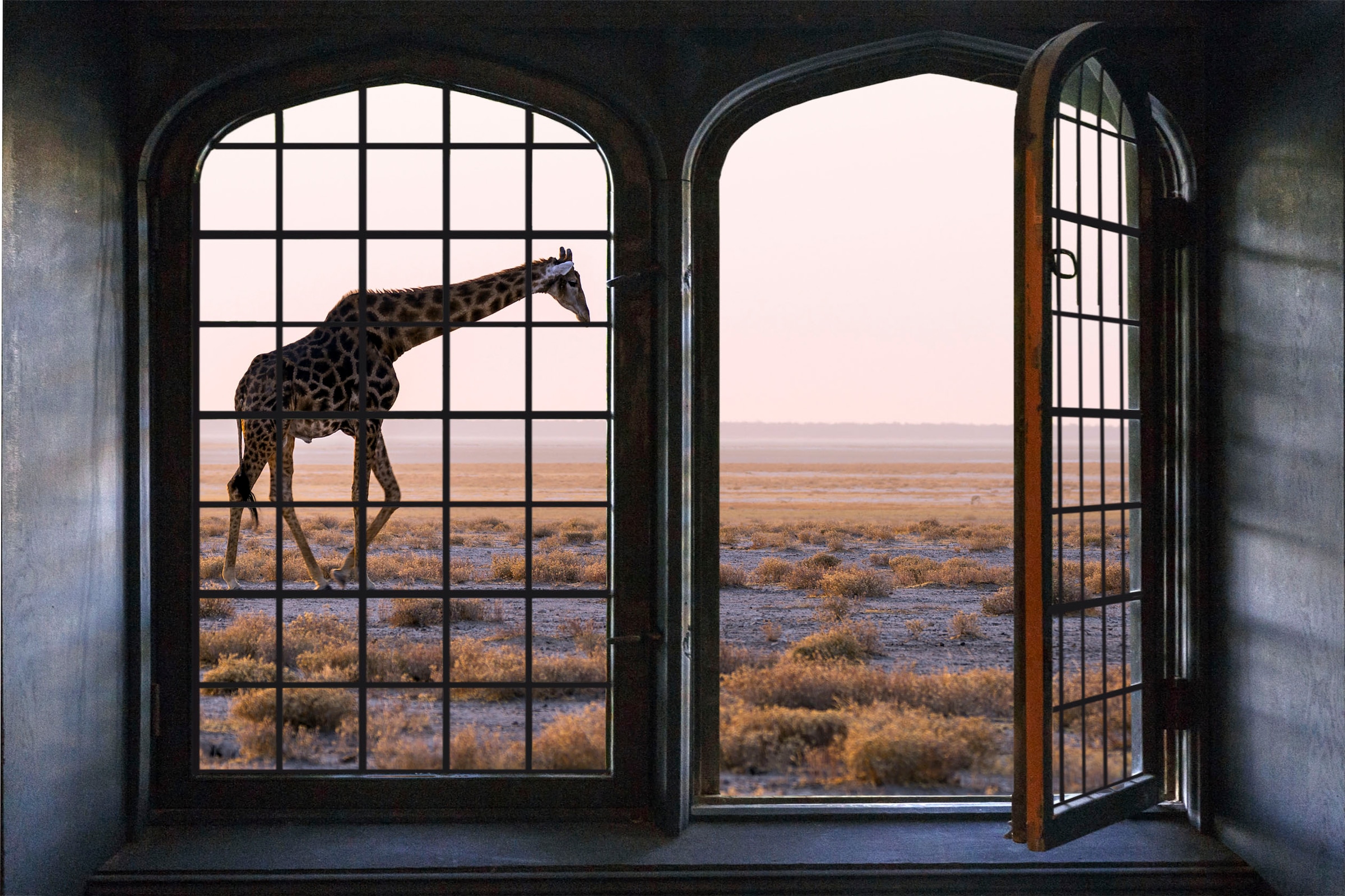 queence Wandsticker »Giraffe«, Wandsticker, Wandbild, selbstklebend, 3D, Fenster