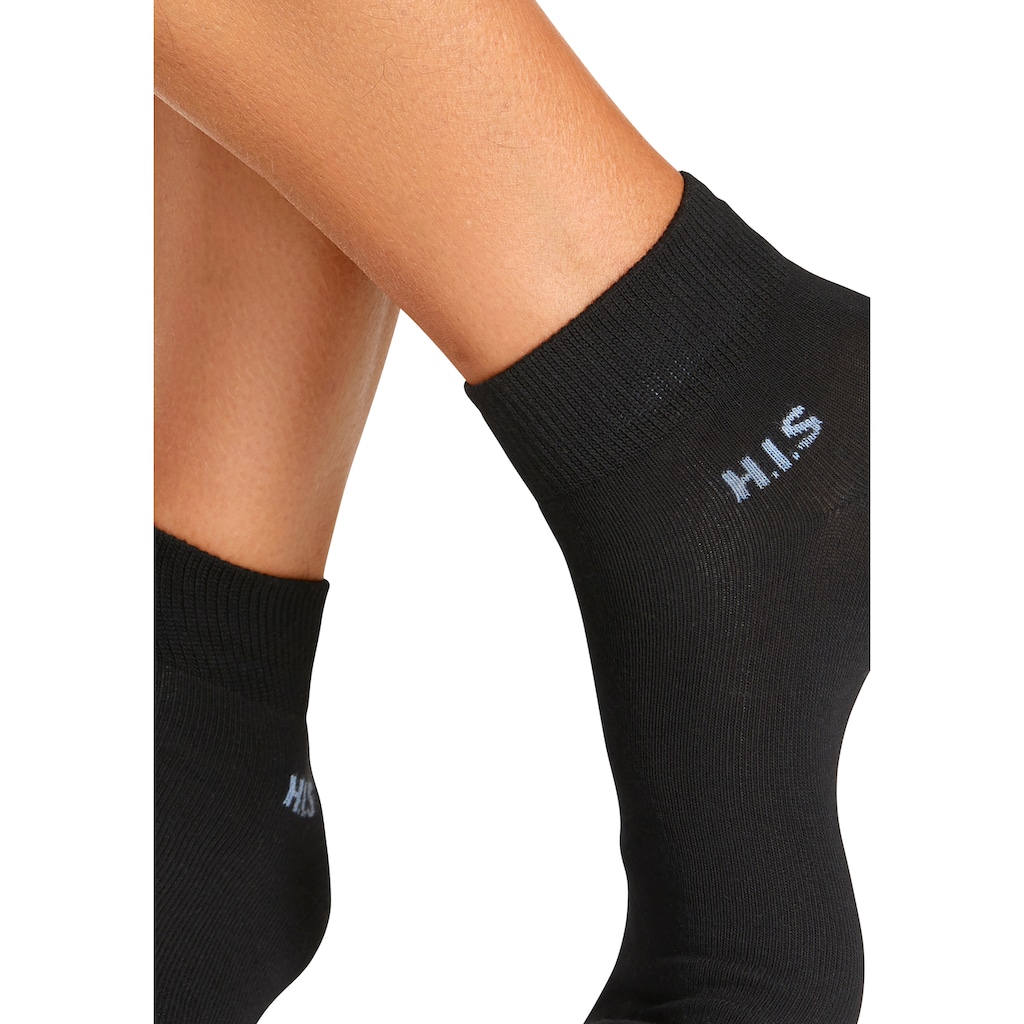 H.I.S Kurzsocken, (Packung, 10 Paar), mit farbigem Innenbund