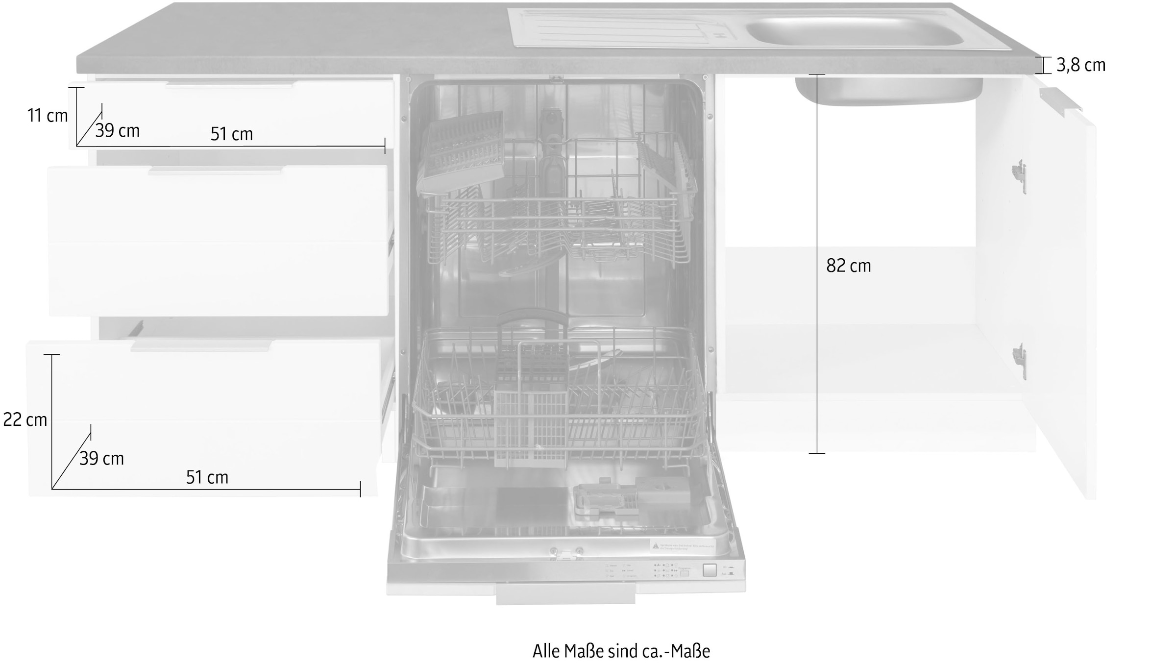 KOCHSTATION Winkelküche »KS-Luhe«, Stellbreite 240x180 cm, wahlweise mit oder ohne E-Geräten, MDF-Fronten