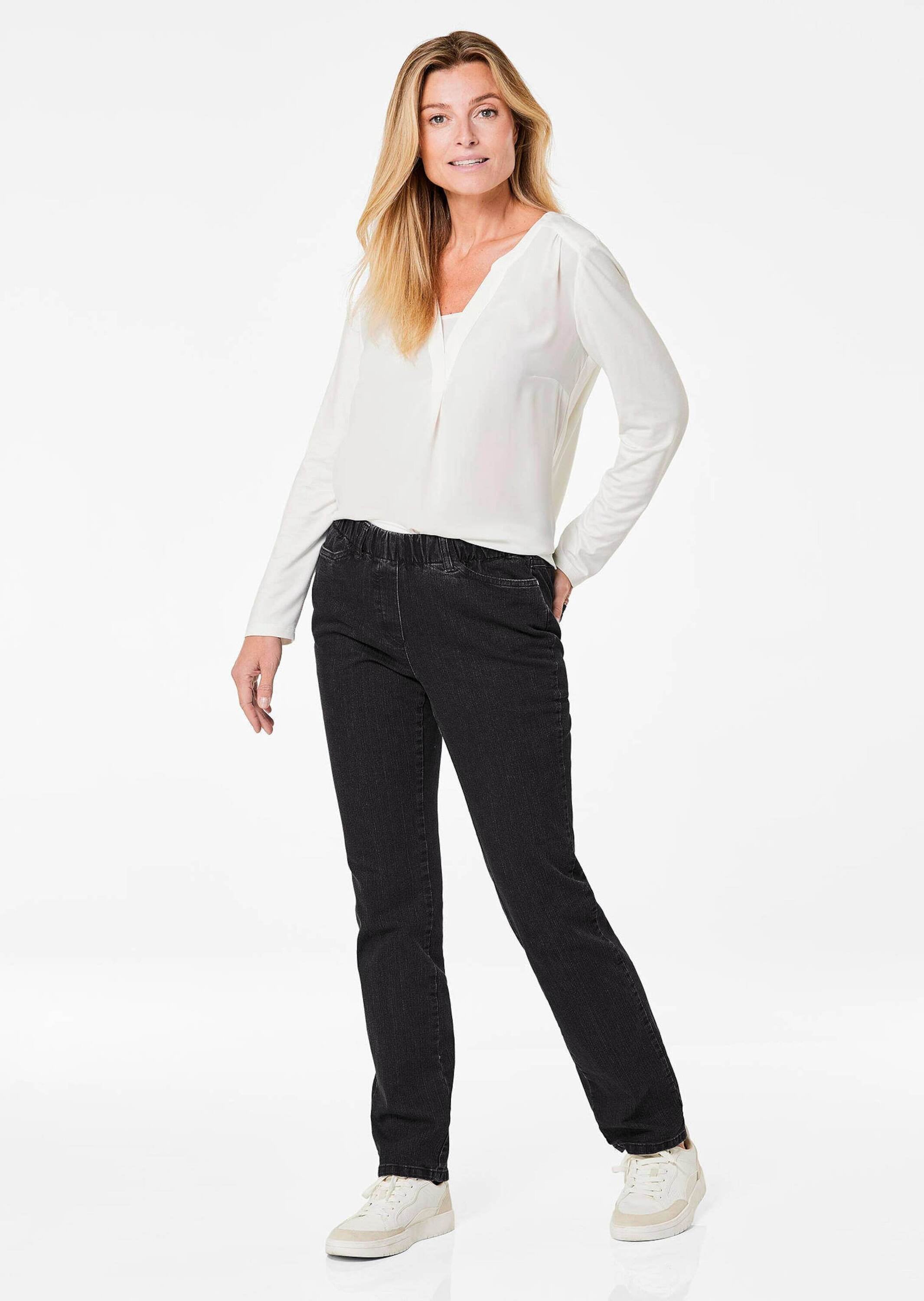 GOLDNER Regular-fit-Jeans »Kurzgröße Klassische Jeansschlupfhose LOUISA«