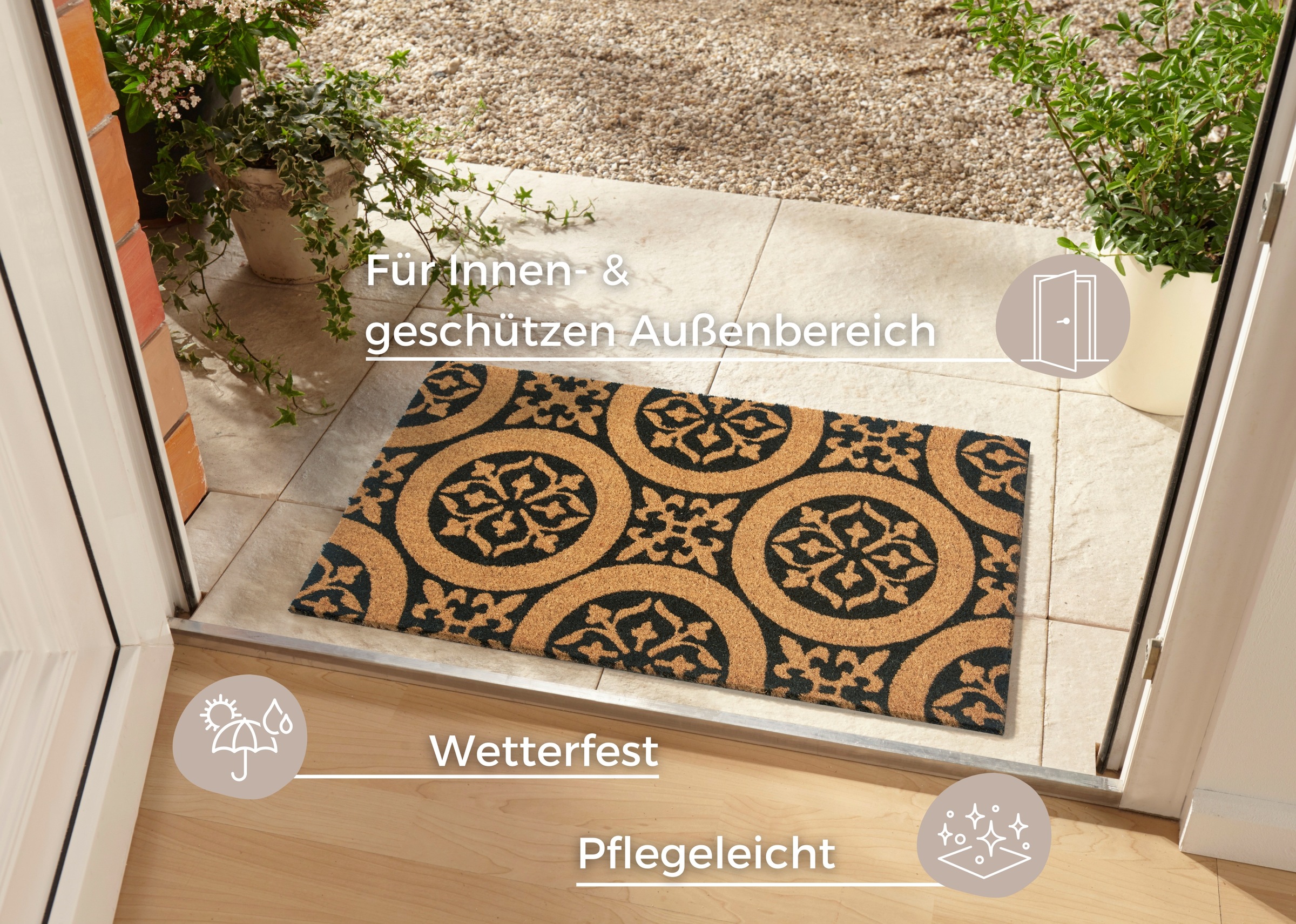 HANSE Home "Ornaments, Türmatte" rechteckig 15 Höhe Kokos, Schmutzfangmatte günstig online kaufen