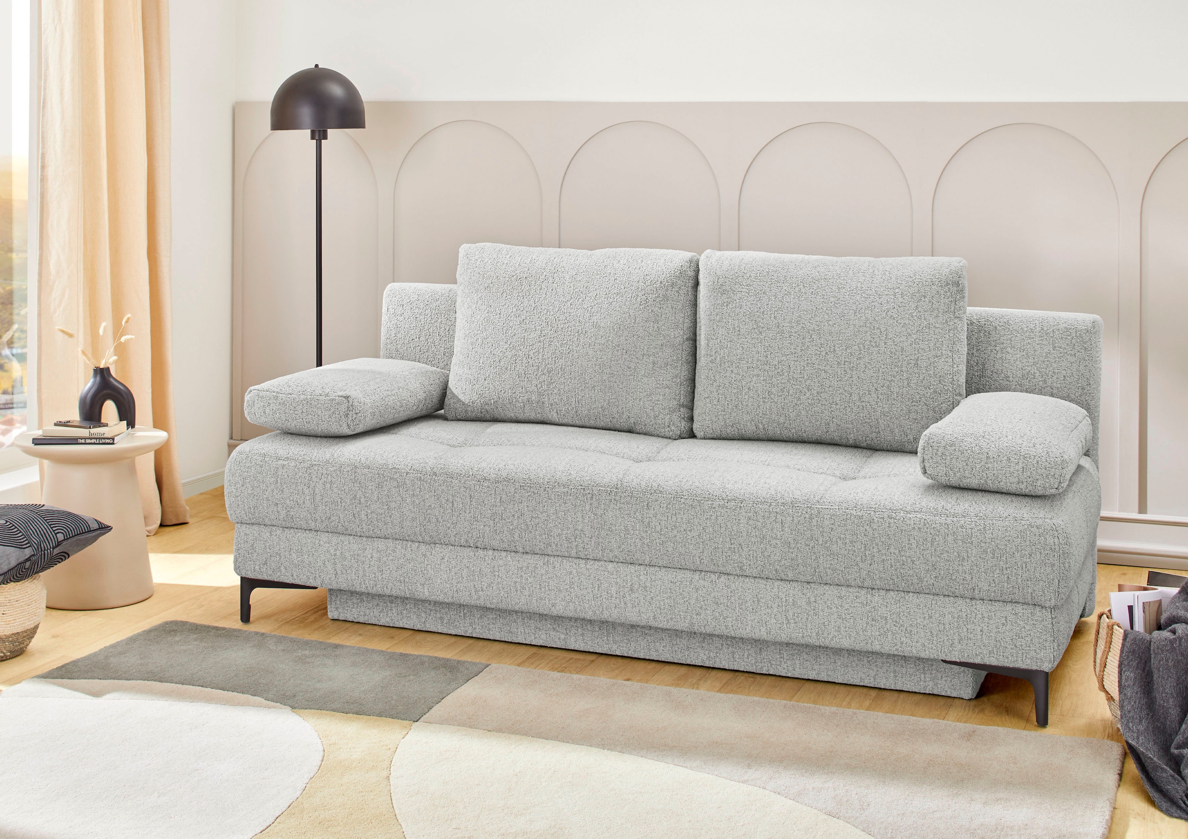 Jockenhöfer Gruppe Schlafsofa "Felix, B: 205 cm, Liegefl. 155x201 cm, Dauerschlafsofa, inkl. Topper" inklusive Schlaffunktion und Bettkasten, Federkernpolsterung