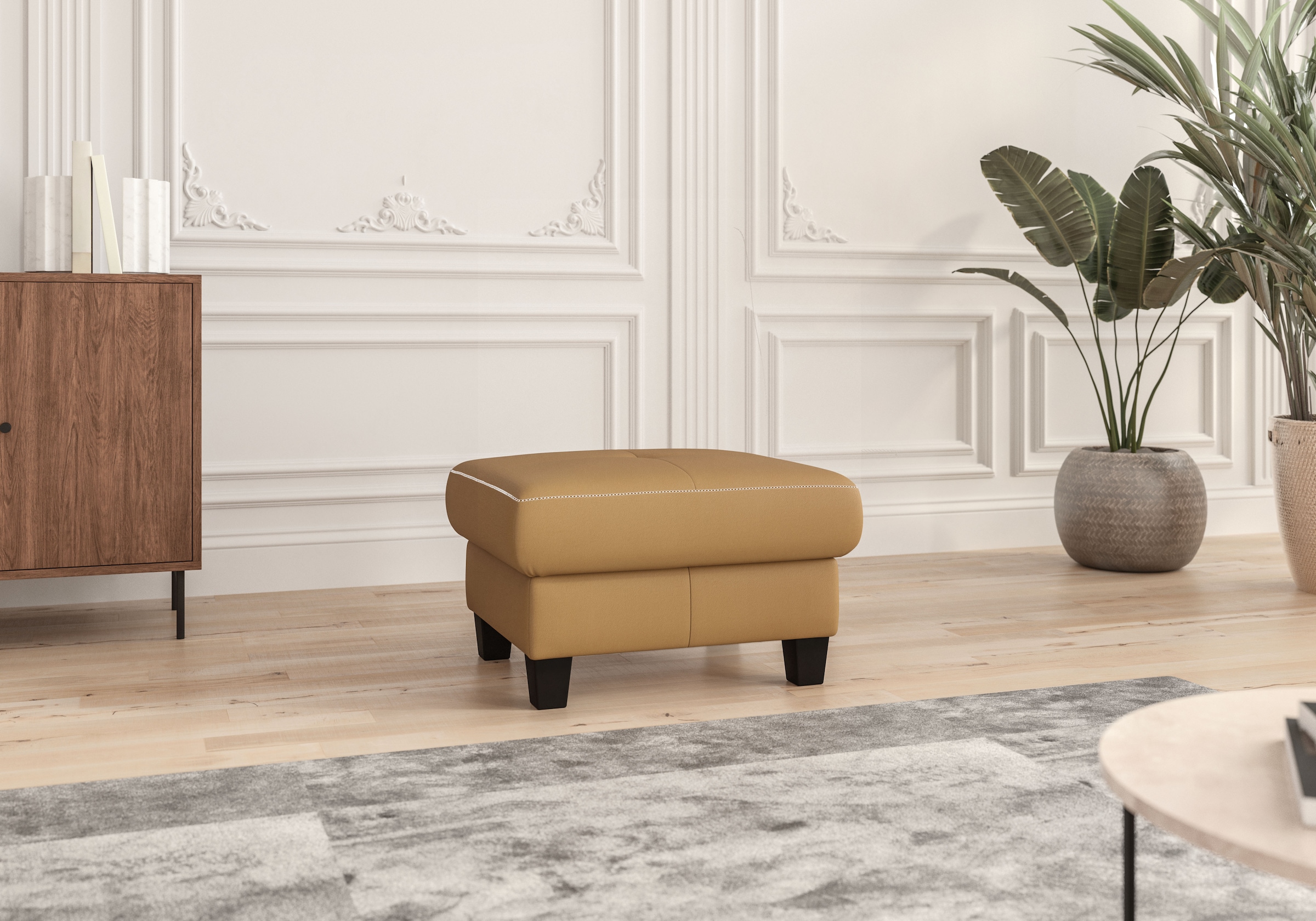 OTTO home Polsterhocker »Varese« Kreuznaht in beige
