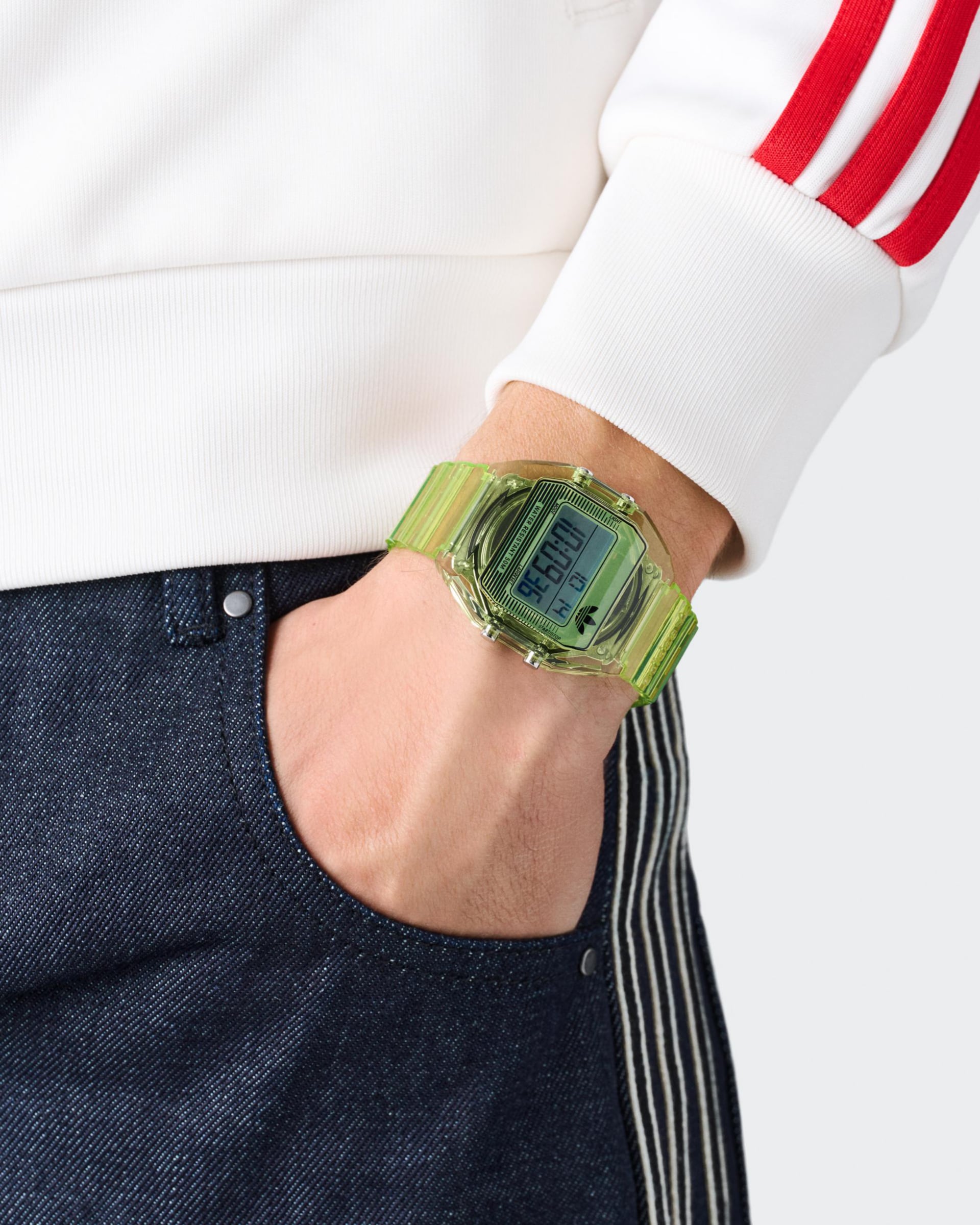 adidas Originals Digitaluhr »DIGITAL TWO CRYSTAL«, Quarzuhr, Armbanduhr, Herrenuhr, Damenuhr, Resinarmband