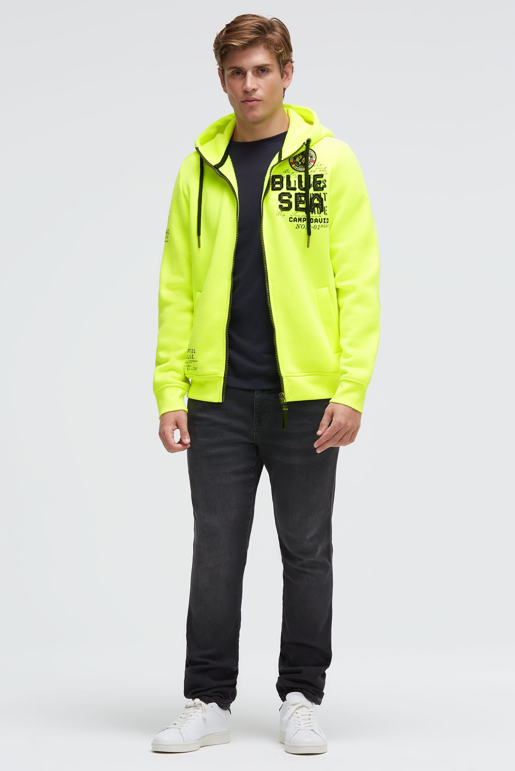 Thumbnail - CAMP DAVID Kapuzensweatjacke mit Baumwolle