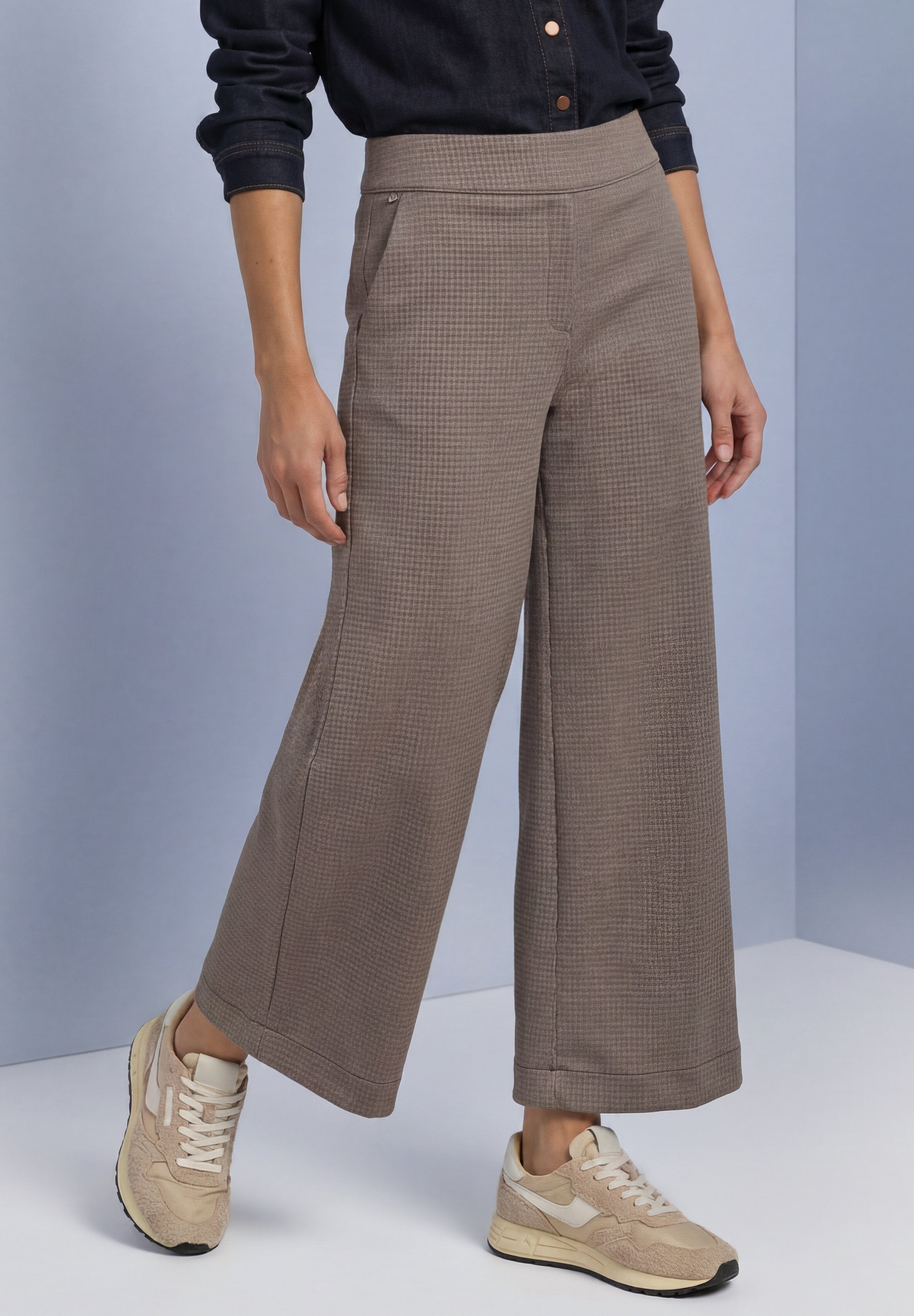 STREET ONE Culotte Stoffhose aus Jersey mit Jacquard Dessin