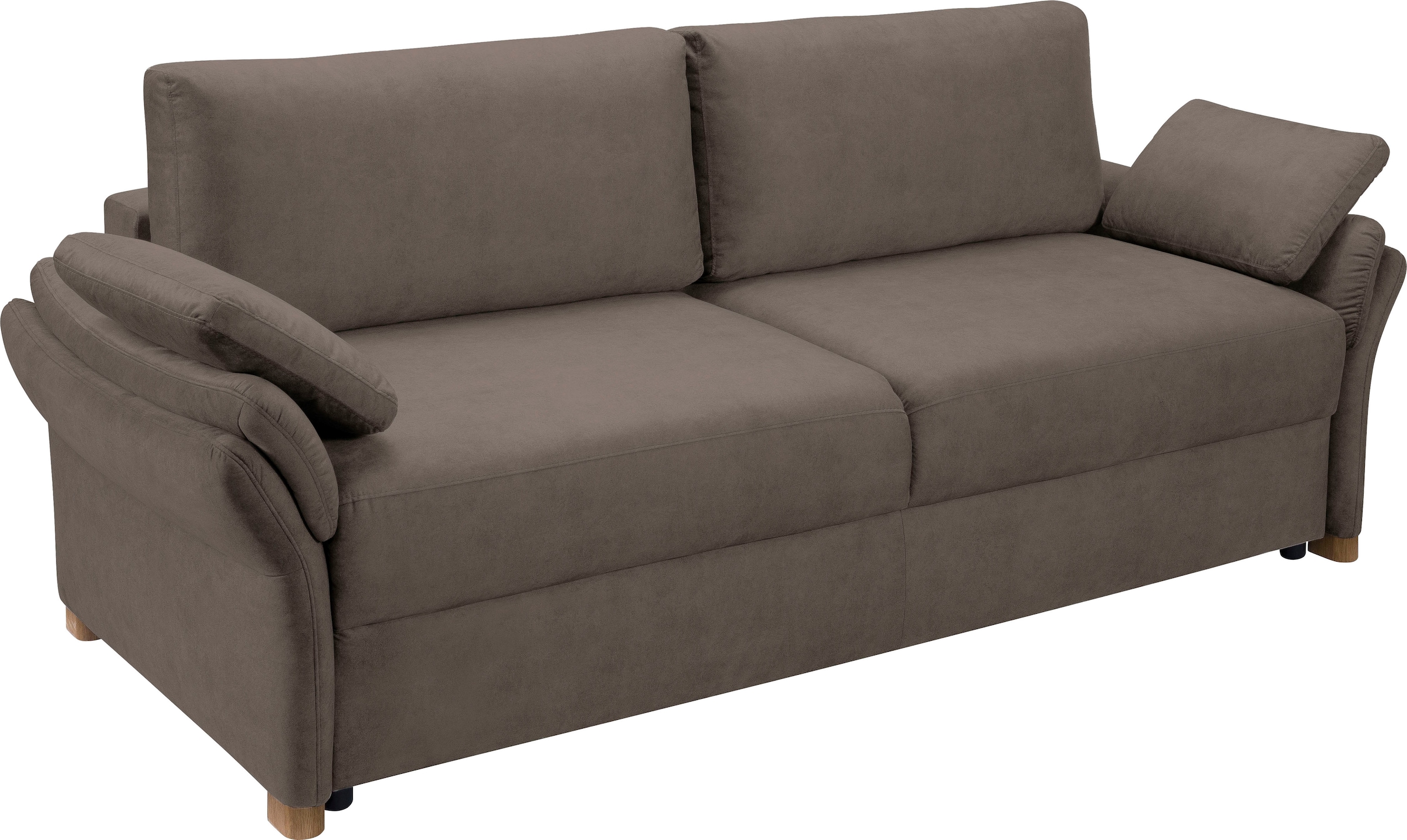 exxpo - sofa fashion 3-Sitzer »hochwertiger Sitzaufbau für hohen Sitzkomfort, bequeme Armlehnen«, inkl. Boxspring/Federkern-Polsterung, Bettfunktion und Bettkasten