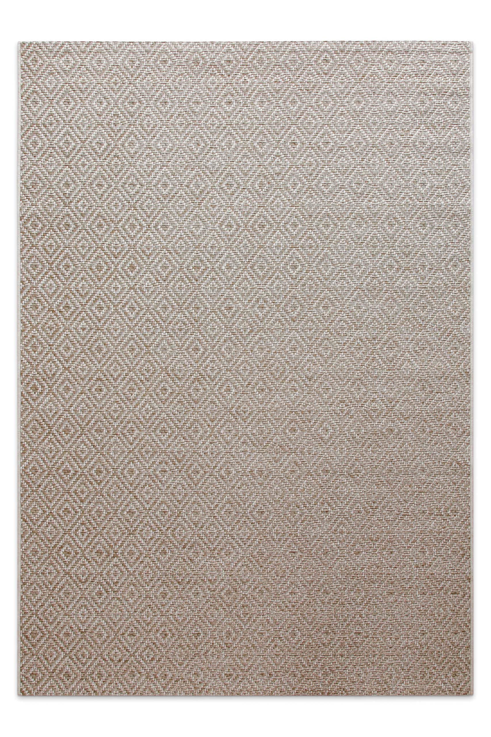 Teppich WECON HOME "Miami Beach", sand beige, B:200cm H:5mm L:290cm, Polypropylen, Teppiche, Teppich, In- & Outdoor Teppich, wetterfest, modernes Rauten Muster, Balkon 3