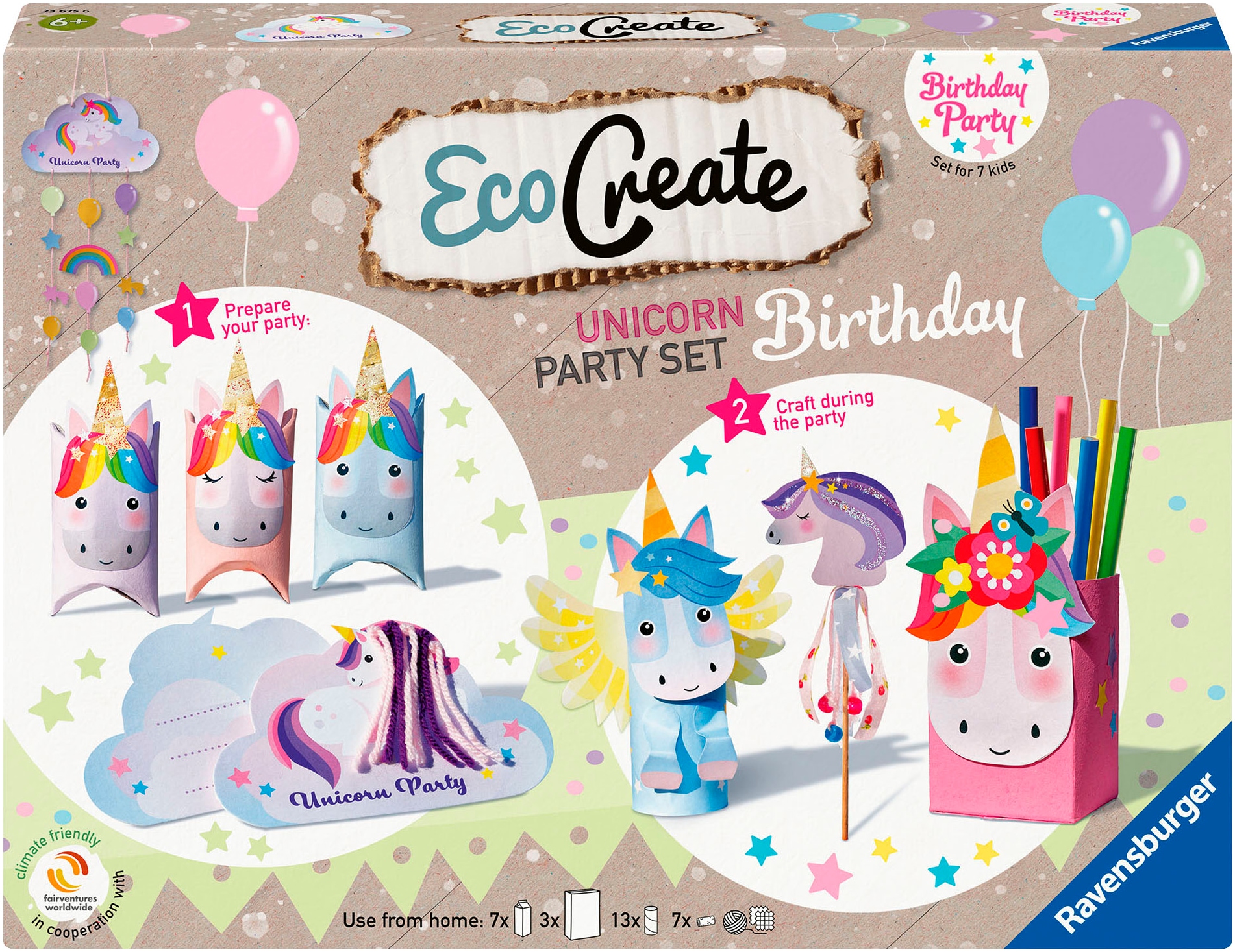 Kreativset »Geburtstags-Box: Einhorn​«, Made in Europe; FSC® - schützt Wald - weltweit