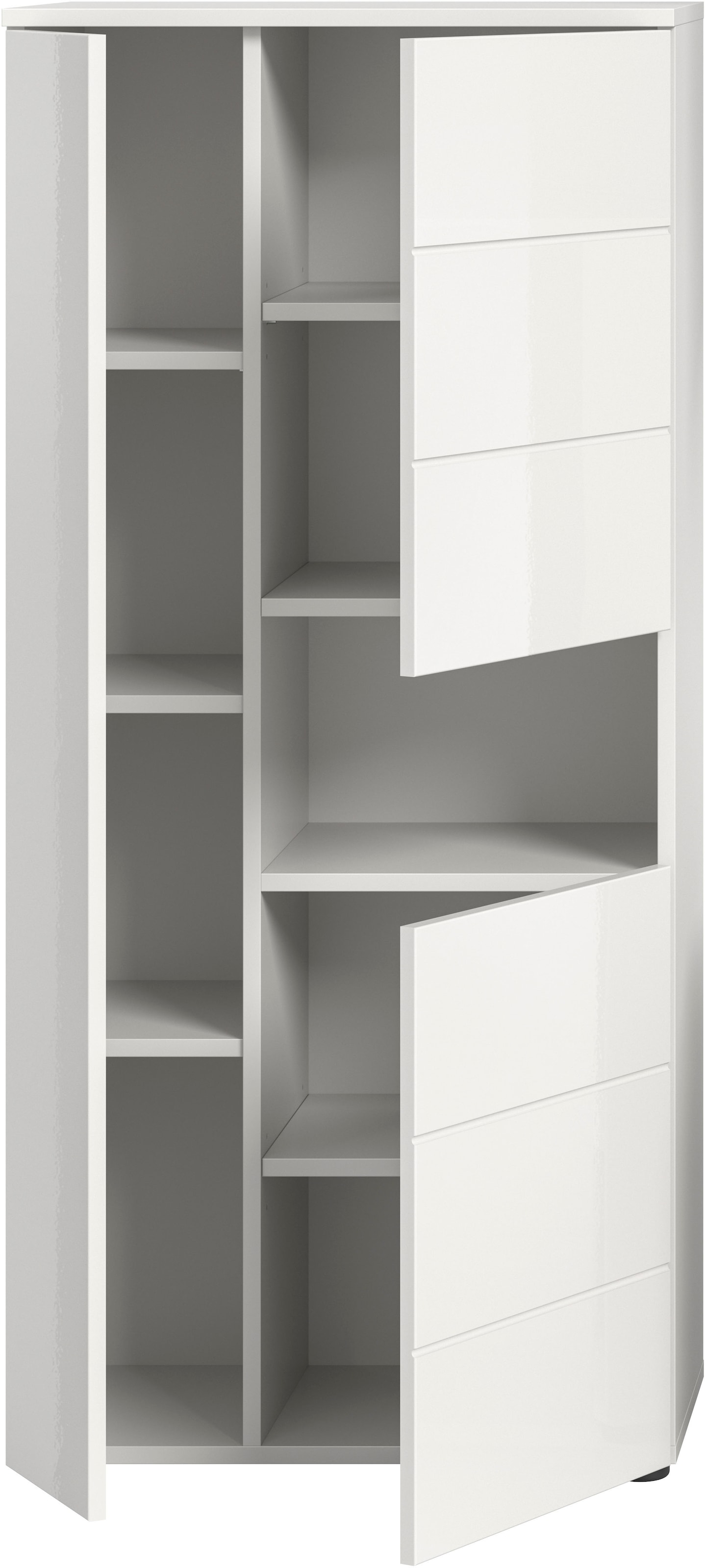 welltime Midischrank »Biel, Höhe 133 cm, 3 Türen, 1 offenes Fach«, (1 St.), Türanschlag wechselbar, modernes Design, Badschrank, Unterschrank, Bad