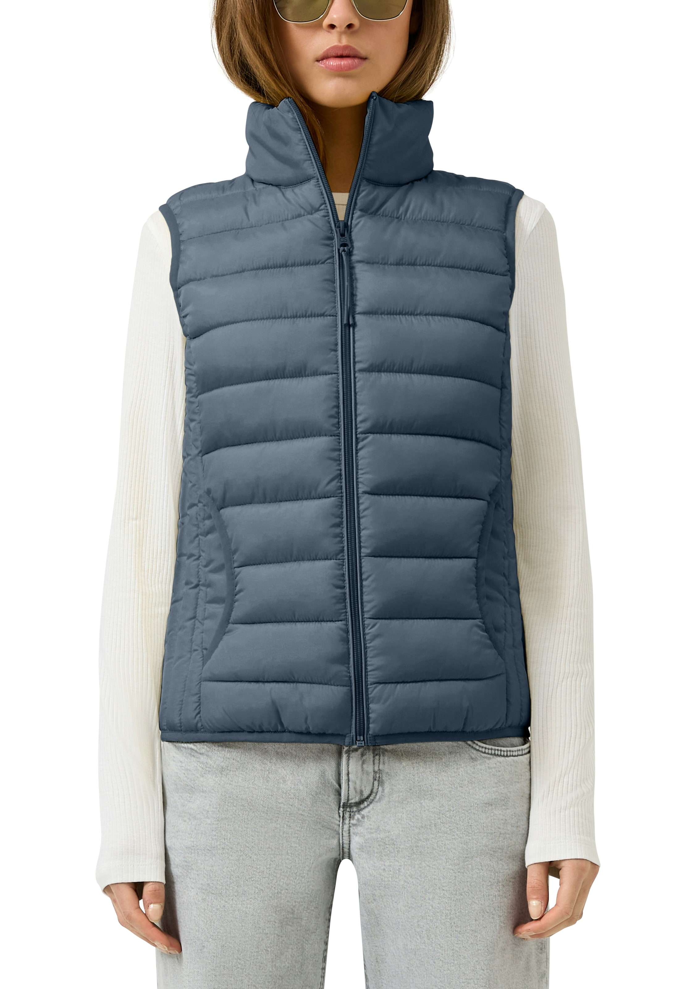 QS Steppweste mit Stehkragen und Reißverschluss günstig online kaufen