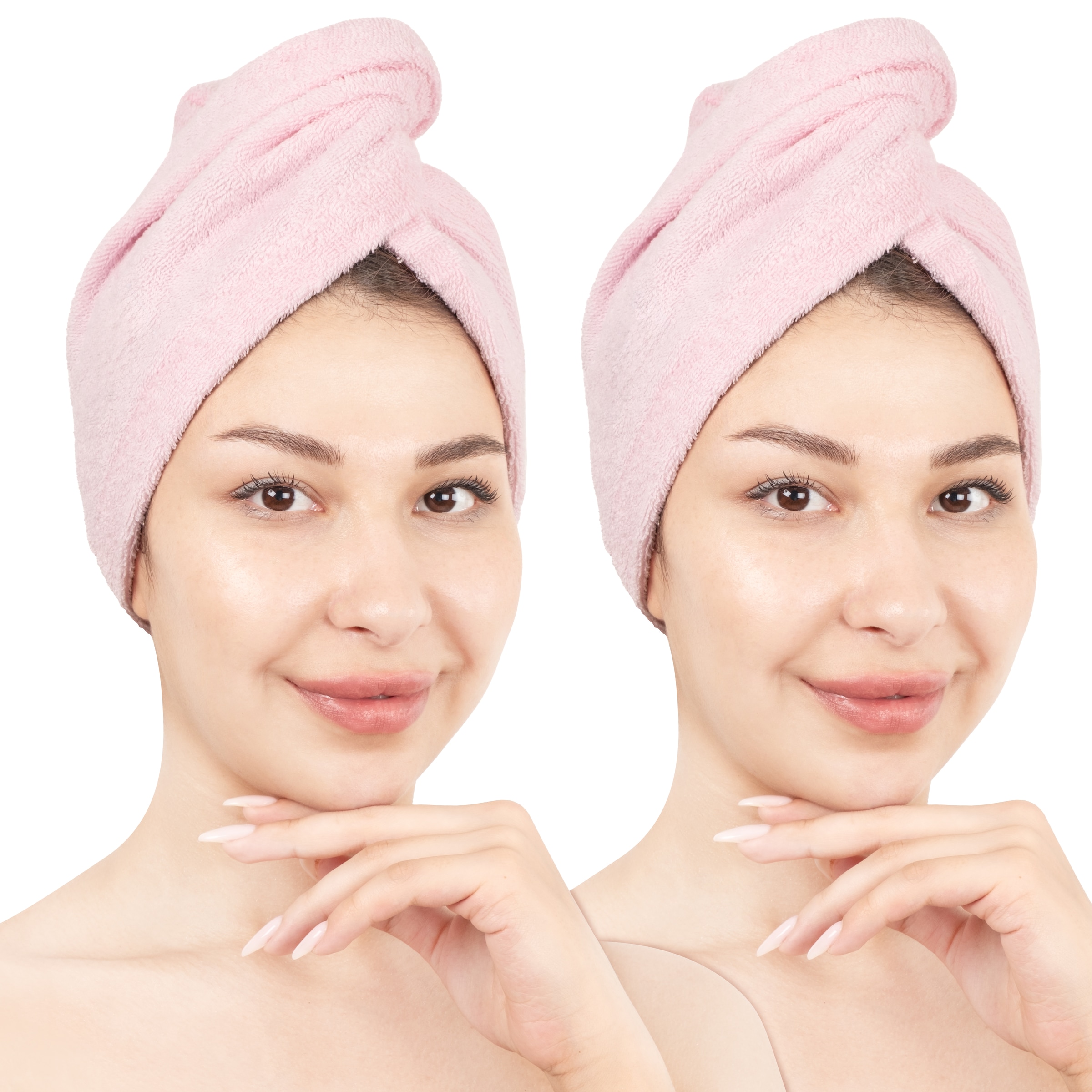 HAMMETEX Turban-Handtuch "2er Set Haarturban Damen, 100% Baumwolle, Flausch günstig online kaufen