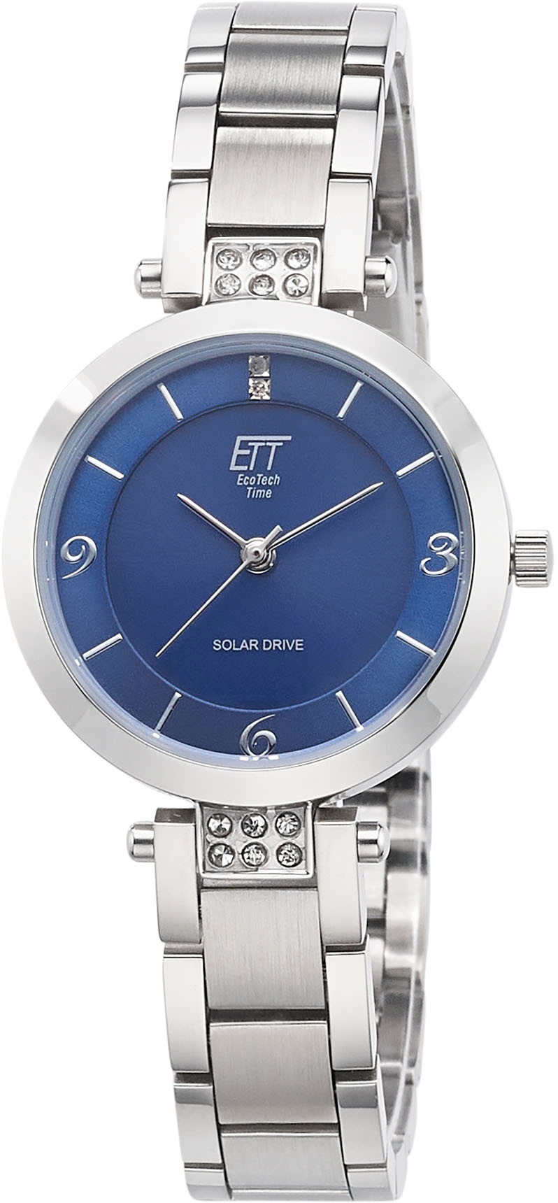 ETT "Solar Drive" Armbanduhr, Damenuhr, Edelstahlarmband