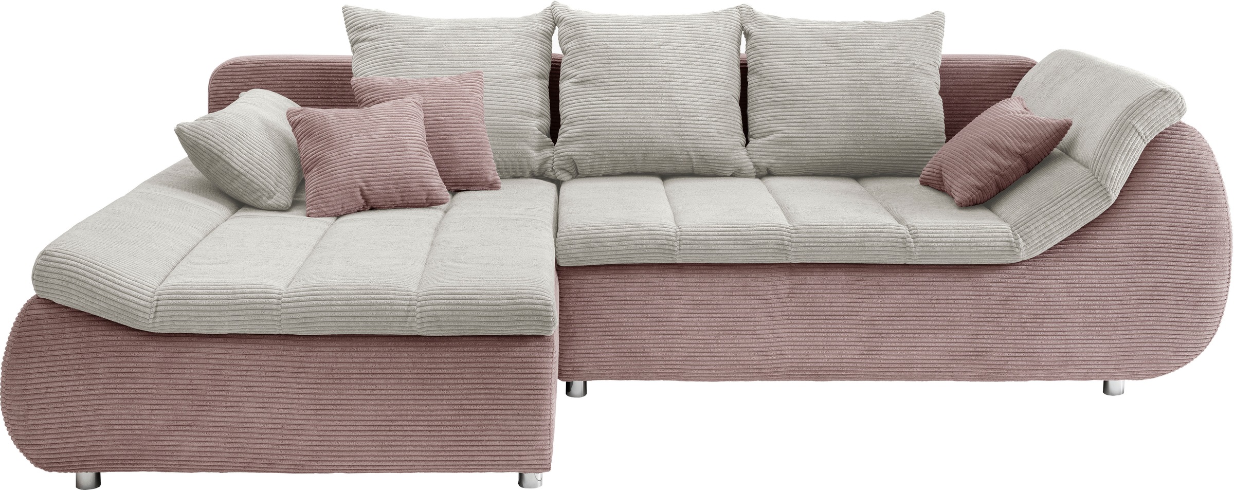 INOSIGN Ecksofa »Imola elegant und bequem, aktuelle Steppung im Sitz, L-Form«, wahlweise mit Bettfunktion