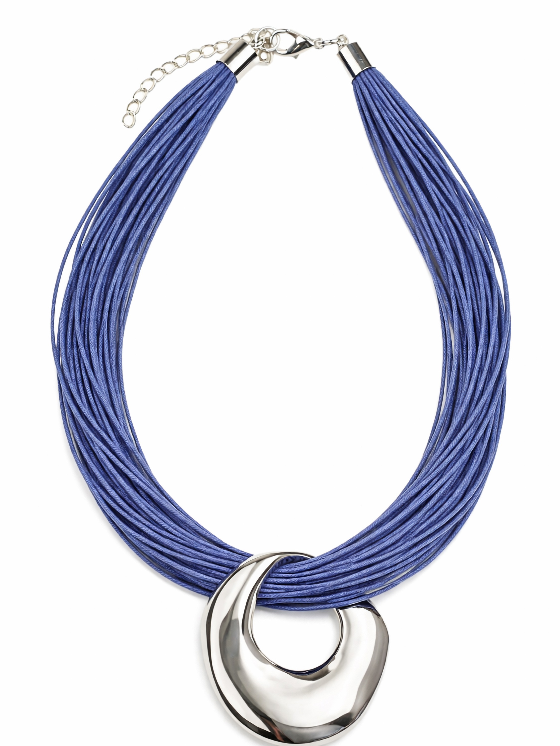Kette mit Anhänger "Evora", Damen, Gr. onesize, Metall, blau, COLLEZIONE ALESSANDRO, Basic, Halsketten, mit üppigem Metallanhänger