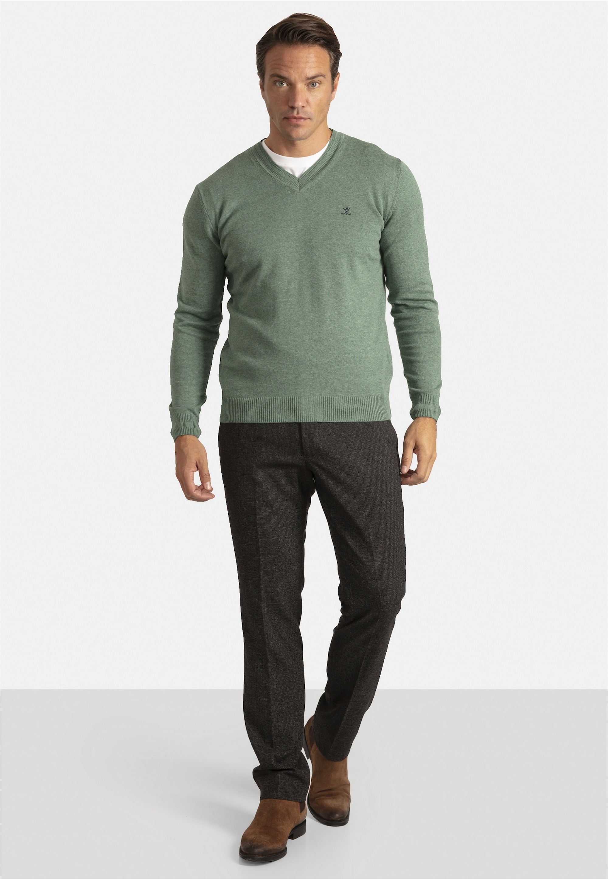 SIR RAYMOND TAILOR Strickpullover »Los Angeles«, (1 tlg.), mit klassischem V-Ausschnitt