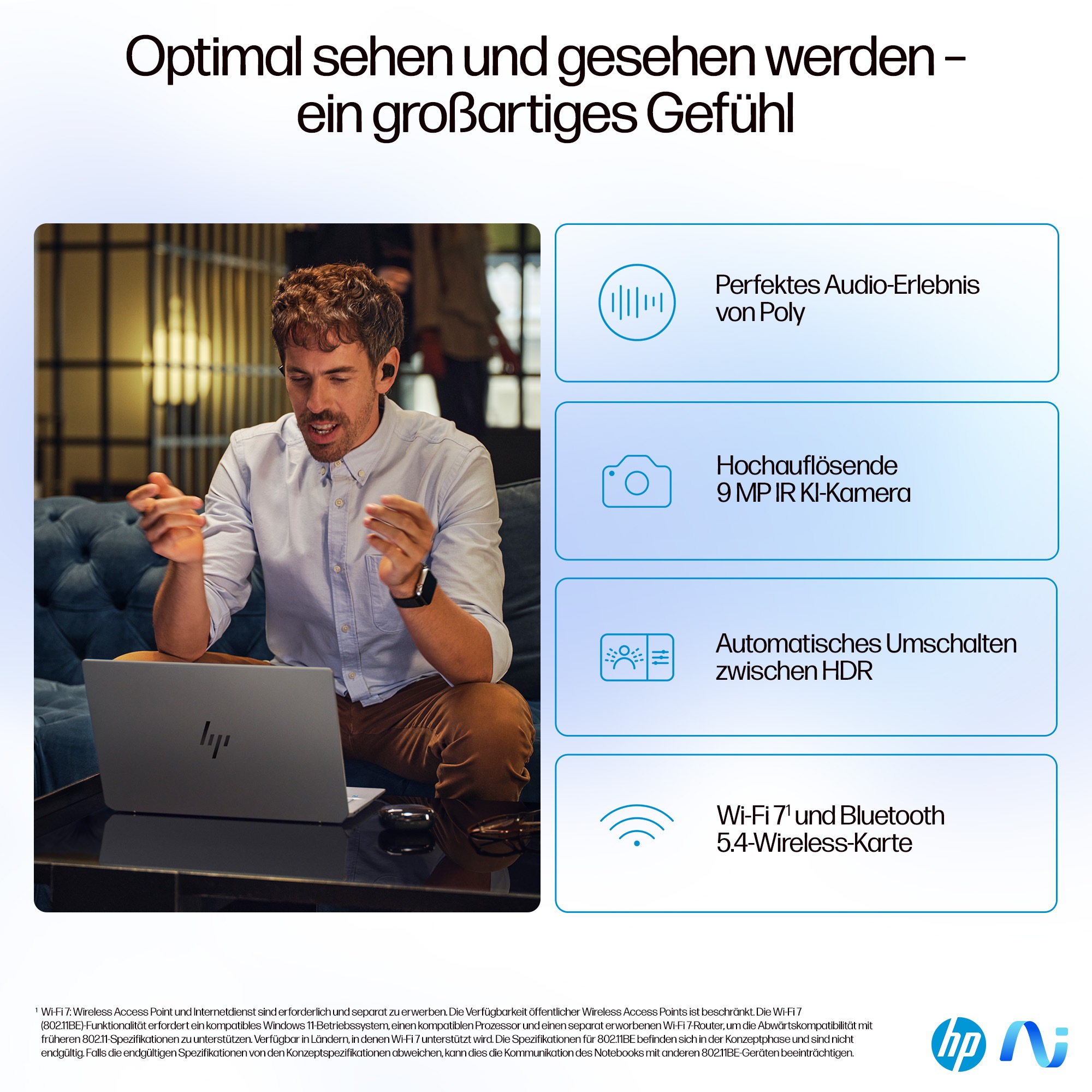 HP Notebook »HP OmniBook Ultra 14-fd0094ng«, 35,56 cm, / 14 Zoll, AMD, Ryzen™ AI 9, 1000 GB SSD