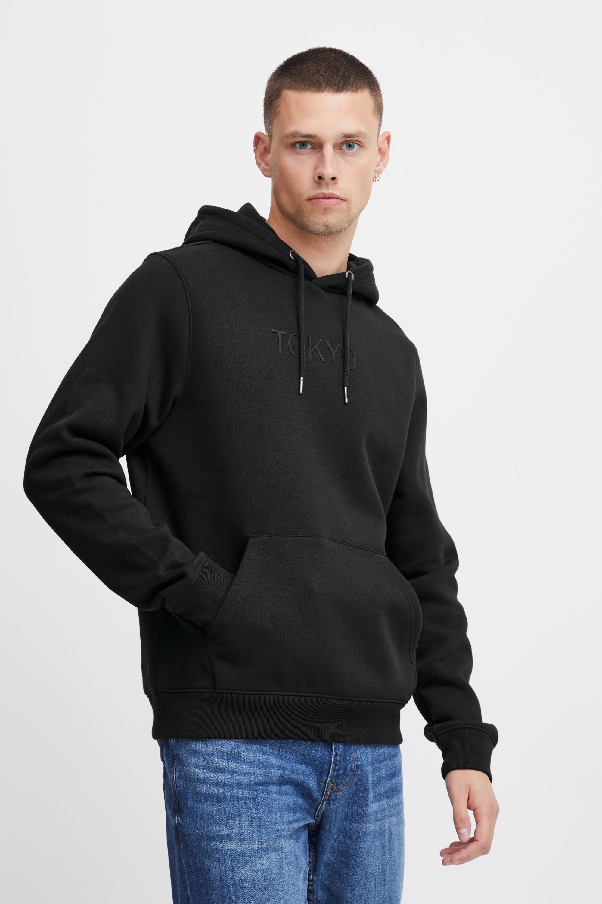 Kapuzenpullover BLEND "Hoodie BHSweatshirt", Herren, Gr. L, schwarz, Obermaterial: 70% Baumwolle CO. 30% Polyester PES., unifarben, Pullover Kapuzenpullover 5