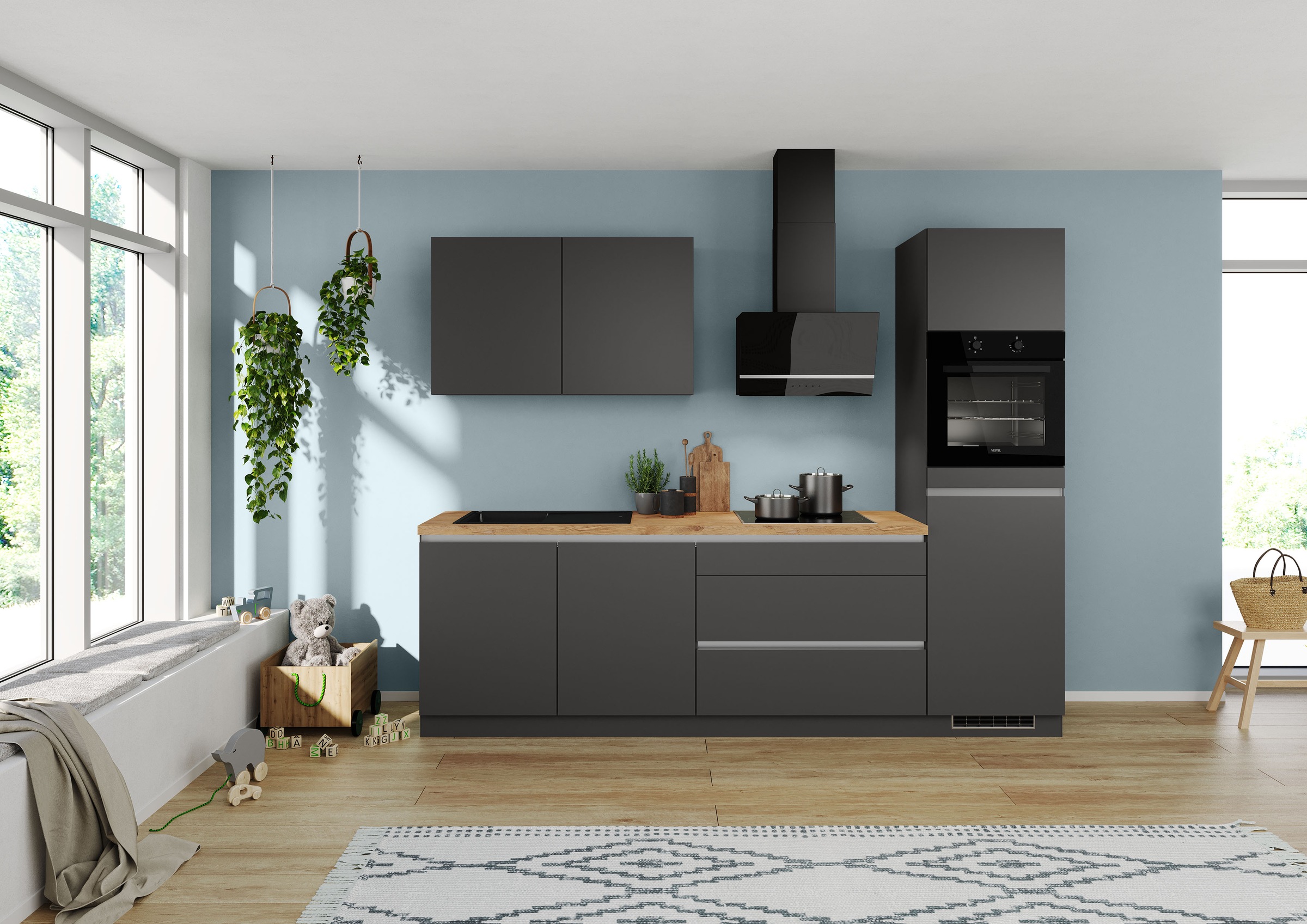 IMPULS KÜCHEN Küchenzeile ""Dublin", Anti Fingerprint Oberfläche, Schubkäst günstig online kaufen