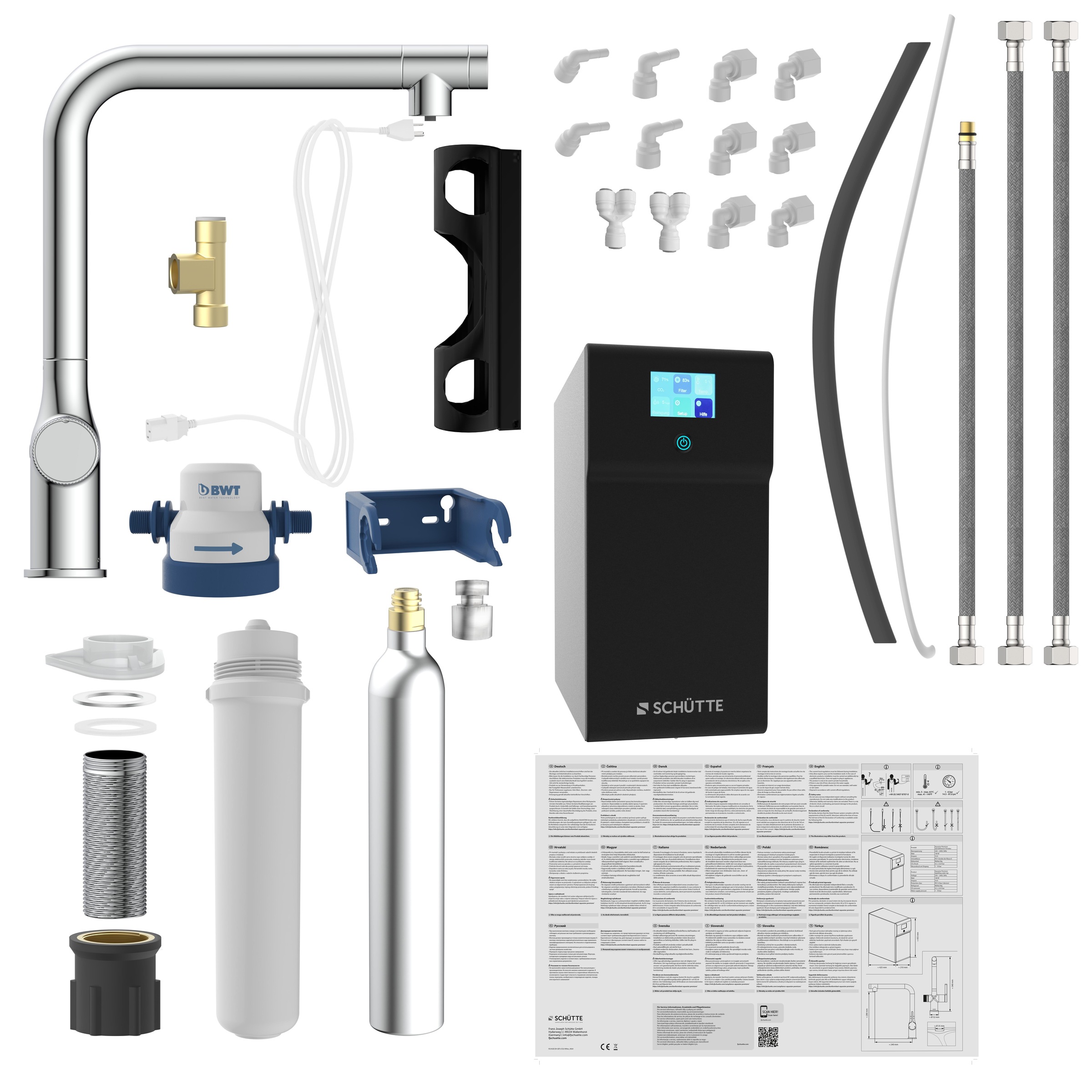 Schütte Spültischarmatur »»AQUASTAR PREMIUM« Sprudelwasser-Spültischarmatur«, mit Kühlsystem, Filter, Filterkopf und handelsüblicher CO2-Kartusche