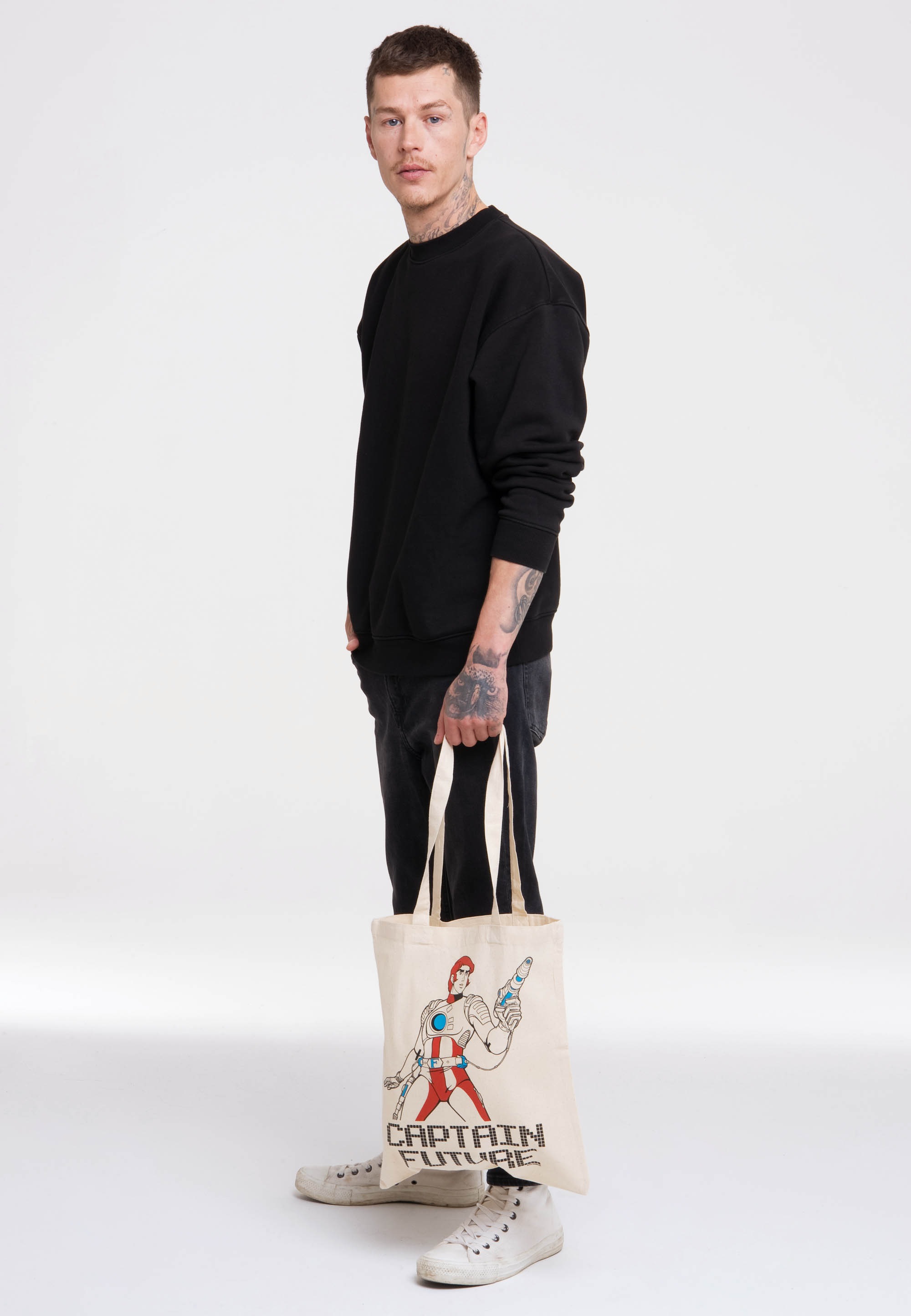 LOGOSHIRT Henkeltasche »Baumwolltasche Captain Future«, mit lizenziertem Print