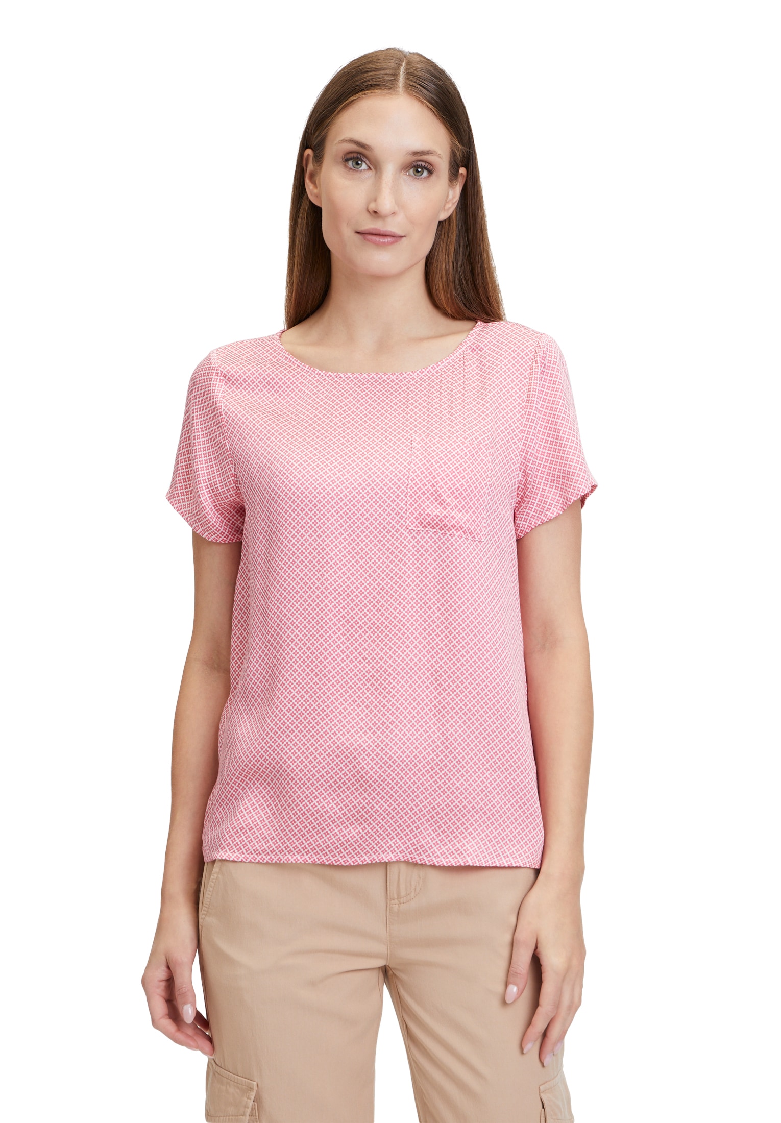 Cartoon Schlupfbluse "Cartoon Damen Schlupfbluse mit aufgesetzter Brusttasc günstig online kaufen
