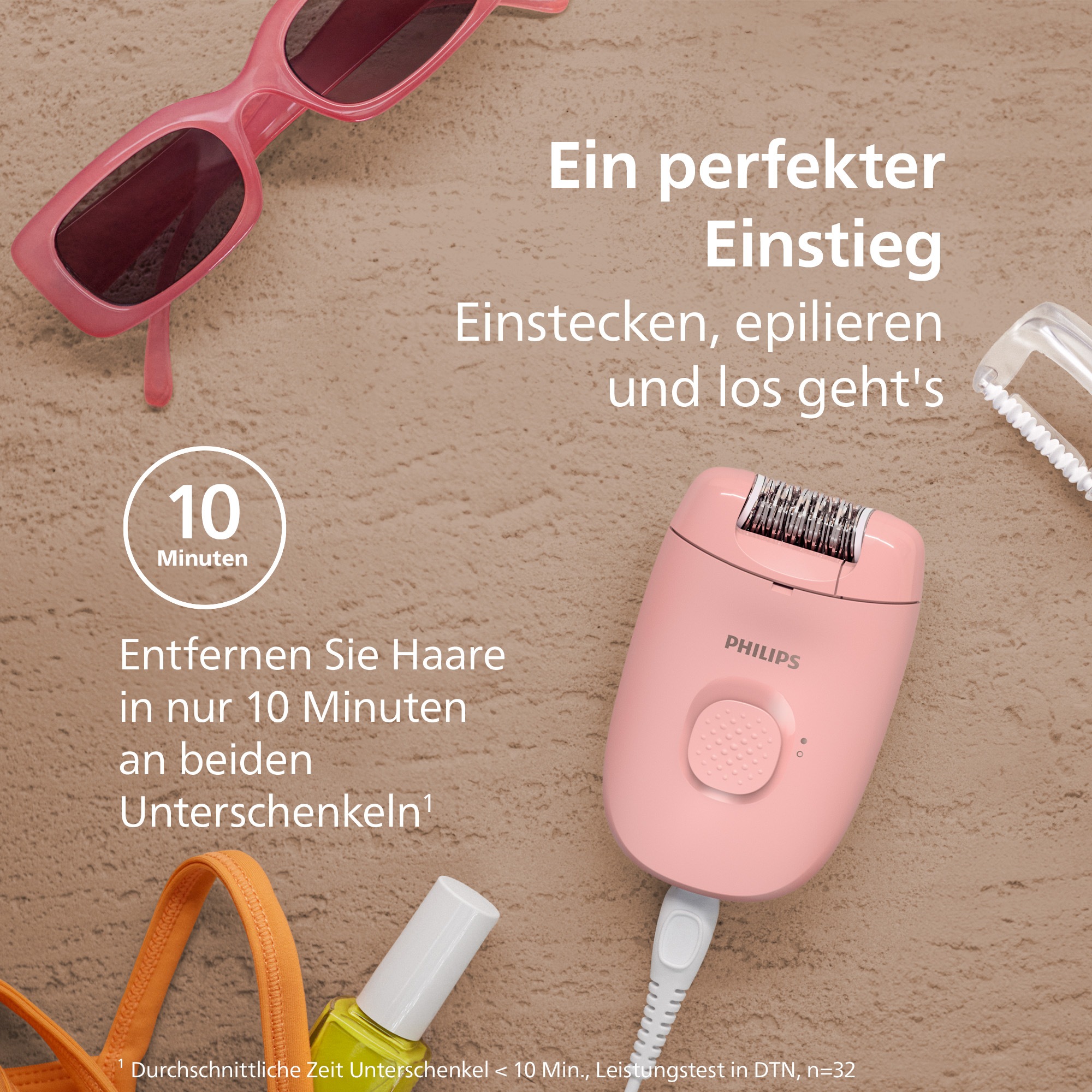 Philips Epilierer »Series 2000« 1 Stk. Aufsätze kompakter Epilierer mit Kabel und Massageaufsatz