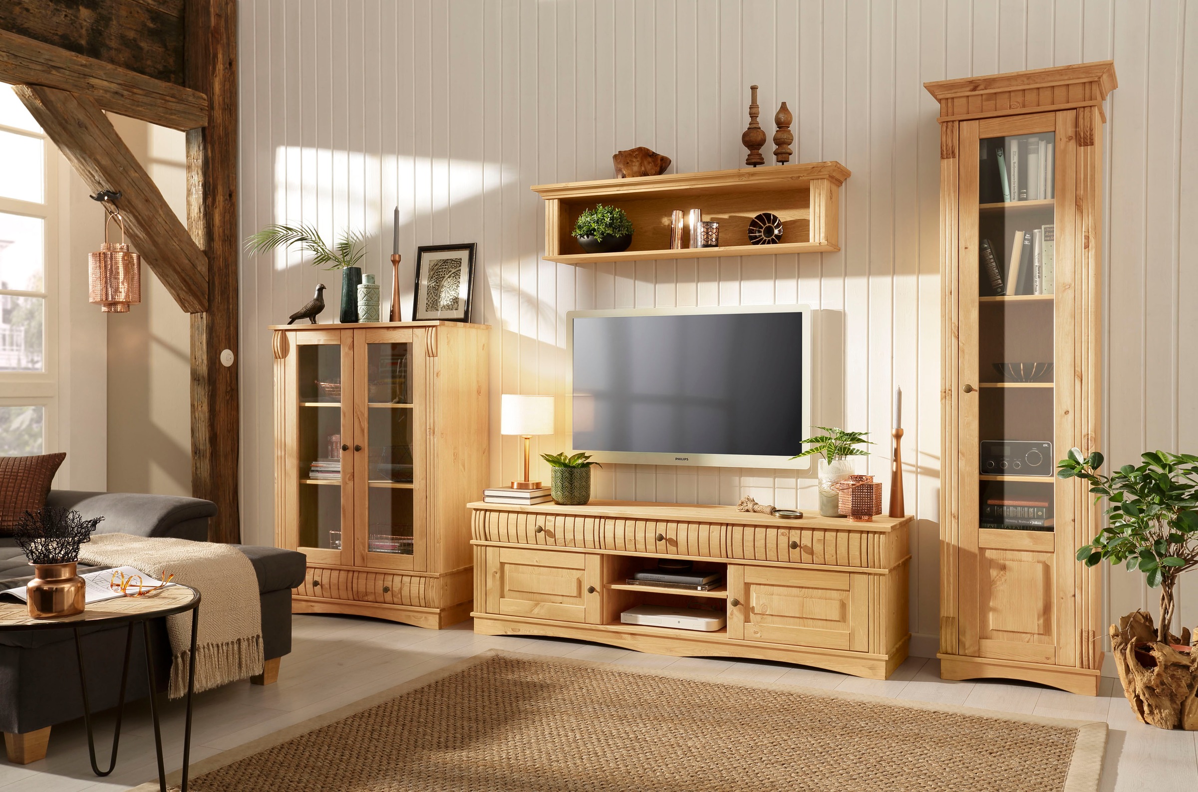Home affaire Wohnwand "Teresa" Set, 3 Stk. tlg. bestehend aus 1 Vitrine kle günstig online kaufen