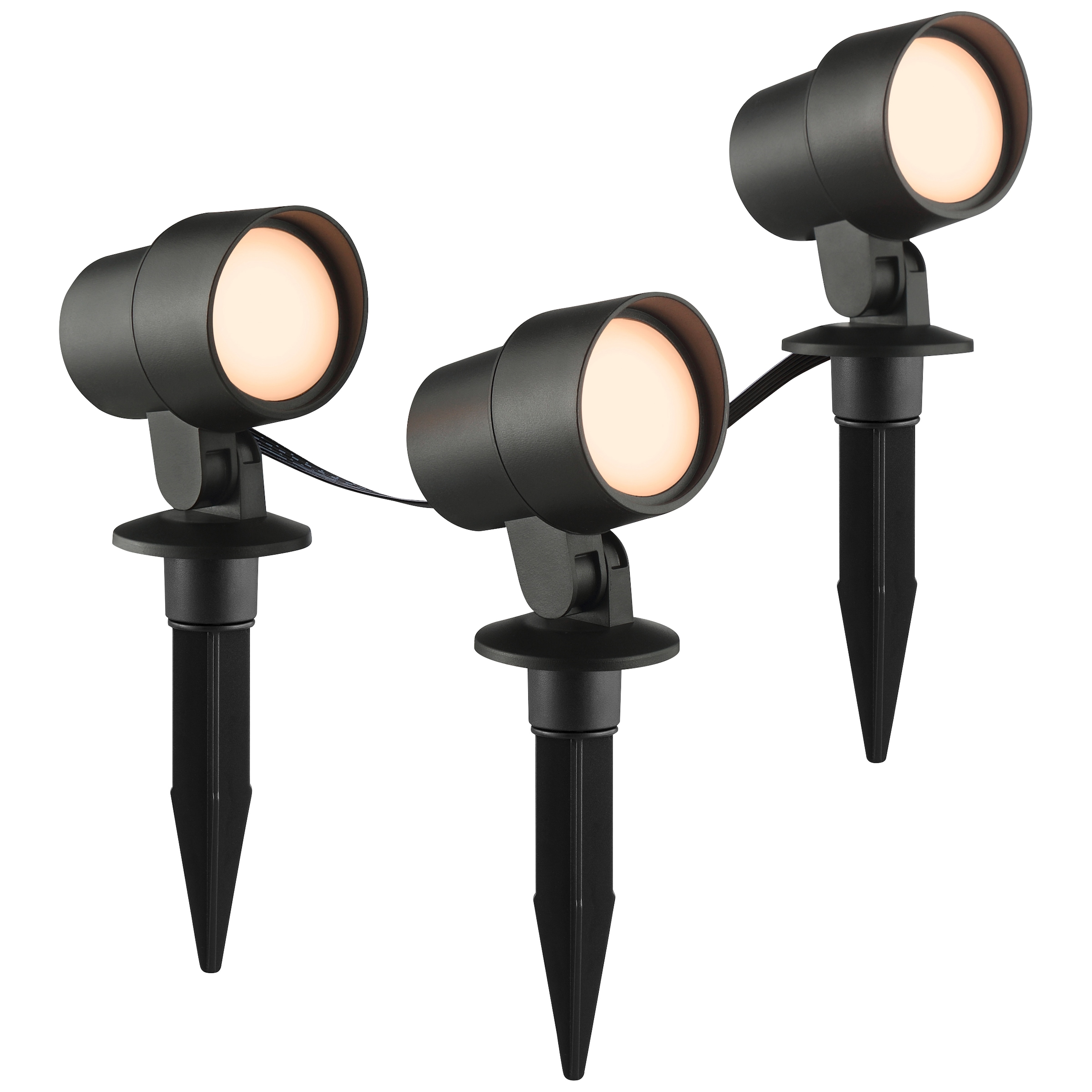 Brilliant LED Gartenleuchte »Kamara« LED-Modul 3 Stk. RGB | warmweiß - kaltweiß LED Gartenspieß Set, dimmbar, RGB, CCT, IP44, schwarz, App steuerbar