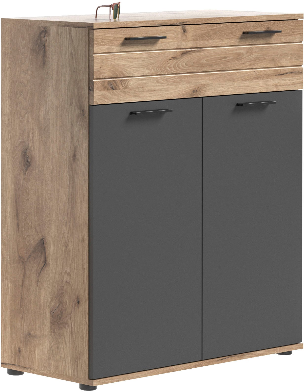 Home affaire Schuhkommode "Riga, Breite 90 cm, 2 Türen, 1 Schubkasten, 4 Ei günstig online kaufen